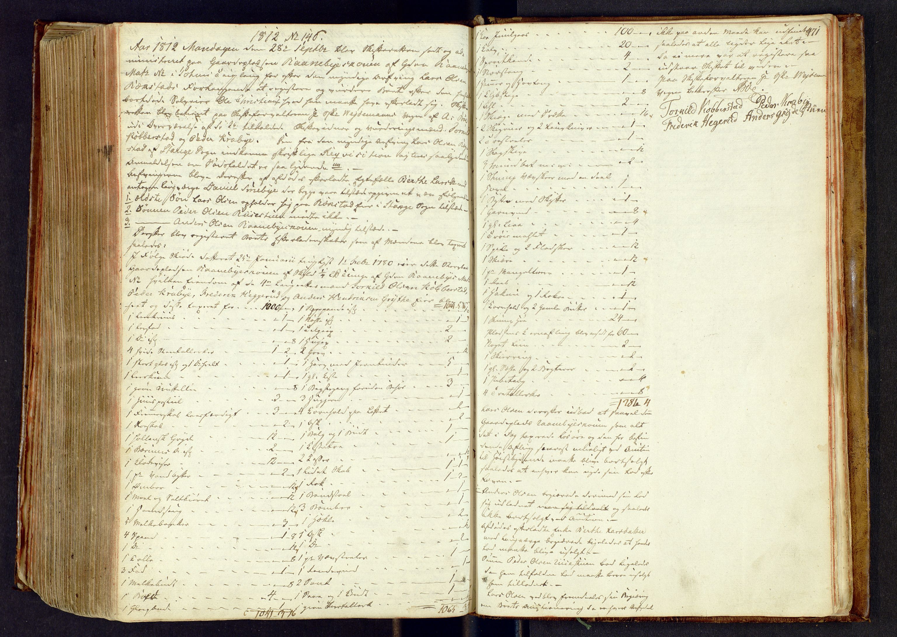 Toten tingrett, SAH/TING-006/J/Ja/L0014: Skifte- og registreringsprotokoll, 1803-1812, s. 470b-471a
