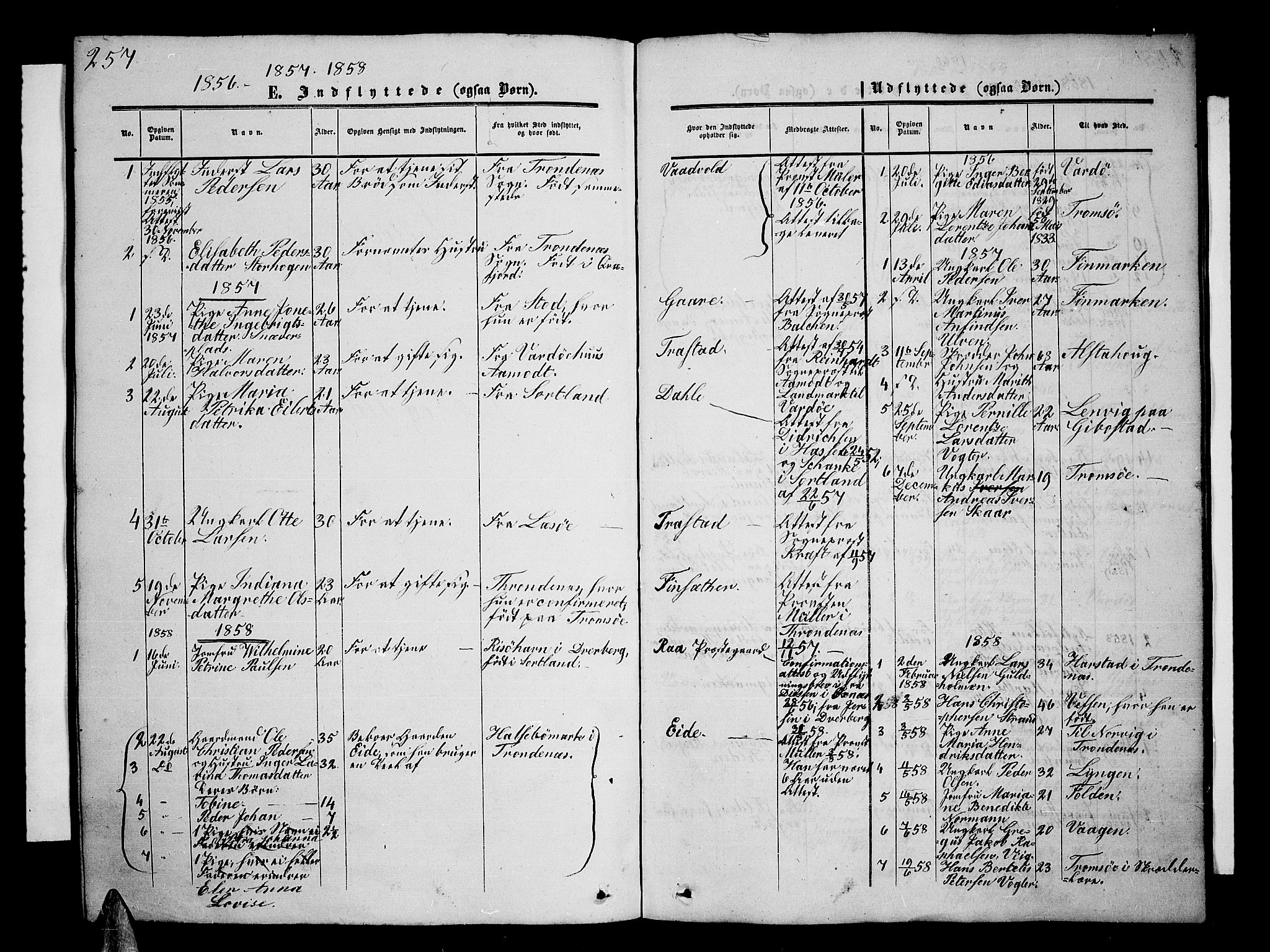 Kvæfjord sokneprestkontor, AV/SATØ-S-1323/G/Ga/Gab/L0003klokker: Klokkerbok nr. 3, 1856-1870, s. 257