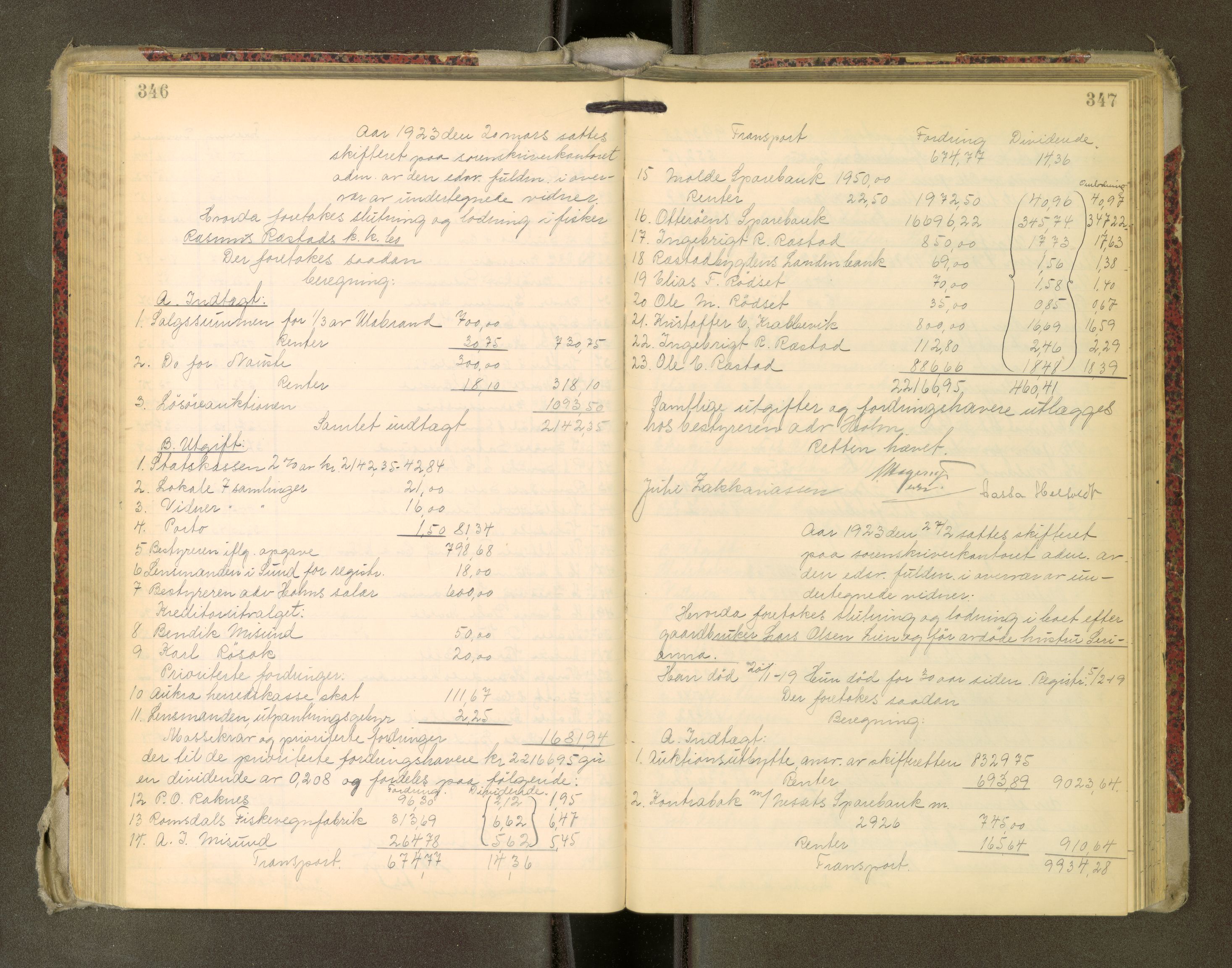 Romsdal sorenskriveri, AV/SAT-A-4149/1/3/3A/L0022: Skifteutlodnings Protokoll, 1920-1924, s. 346-347