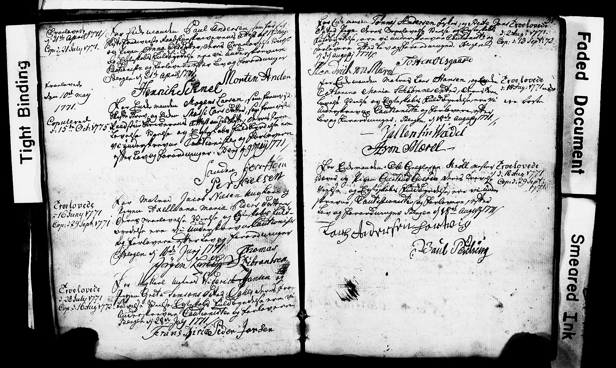 Domkirken sokneprestembete, SAB/A-74801: Forlovererklæringer nr. II.5.1, 1767-1792, s. 31