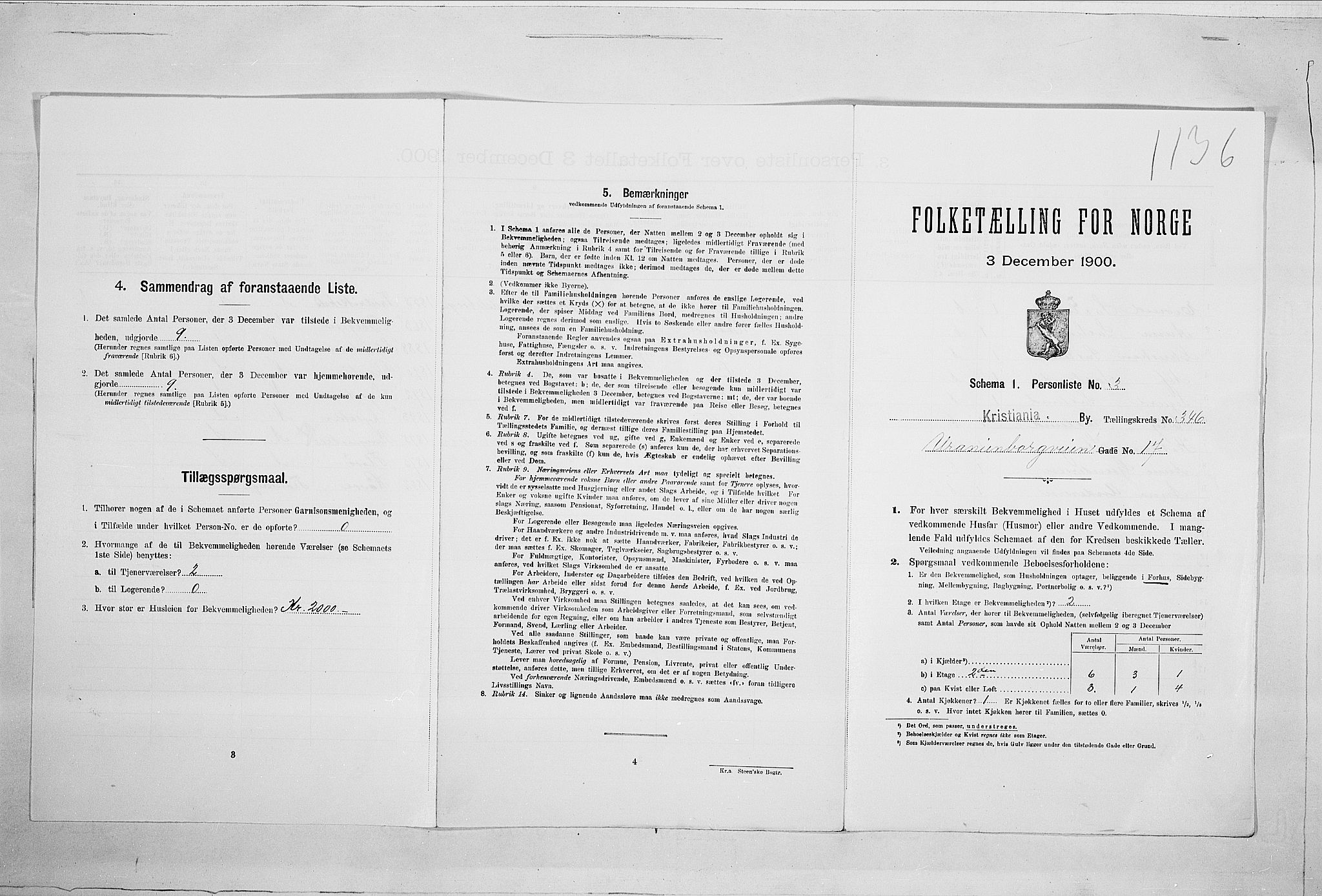 SAO, Folketelling 1900 for 0301 Kristiania kjøpstad, 1900, s. 108247