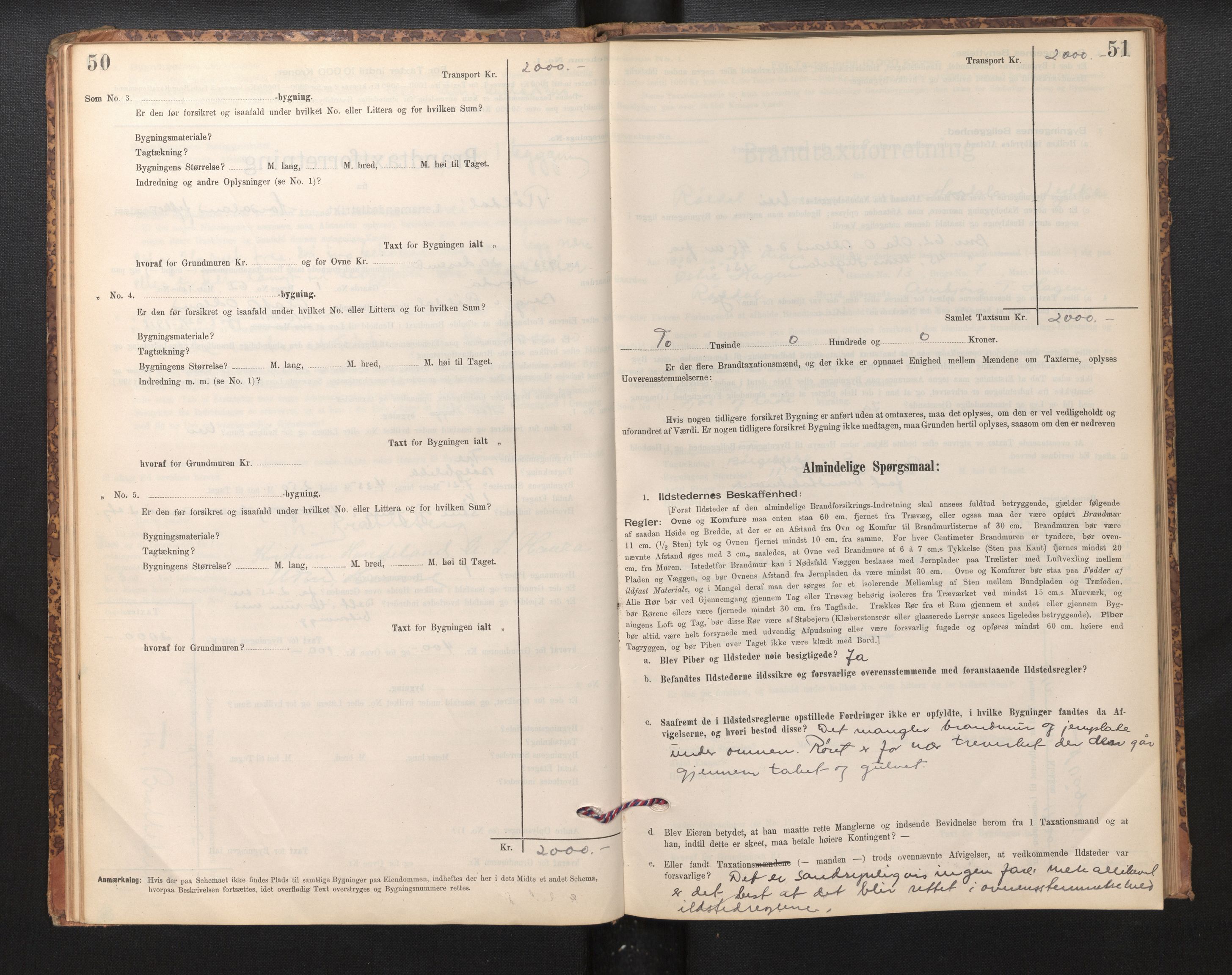 Lensmannen i Røldal, AV/SAB-A-34501/0012/L0003: Branntakstprotokoll, skjematakst, 1904-1936, s. 50-51