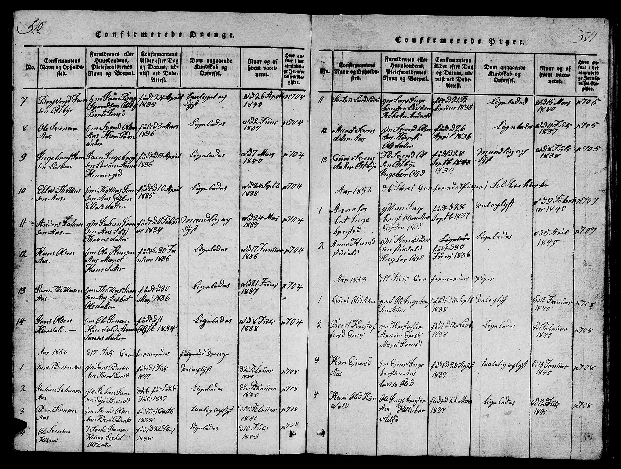 Ministerialprotokoller, klokkerbøker og fødselsregistre - Sør-Trøndelag, AV/SAT-A-1456/698/L1164: Klokkerbok nr. 698C01, 1816-1861, s. 510-511