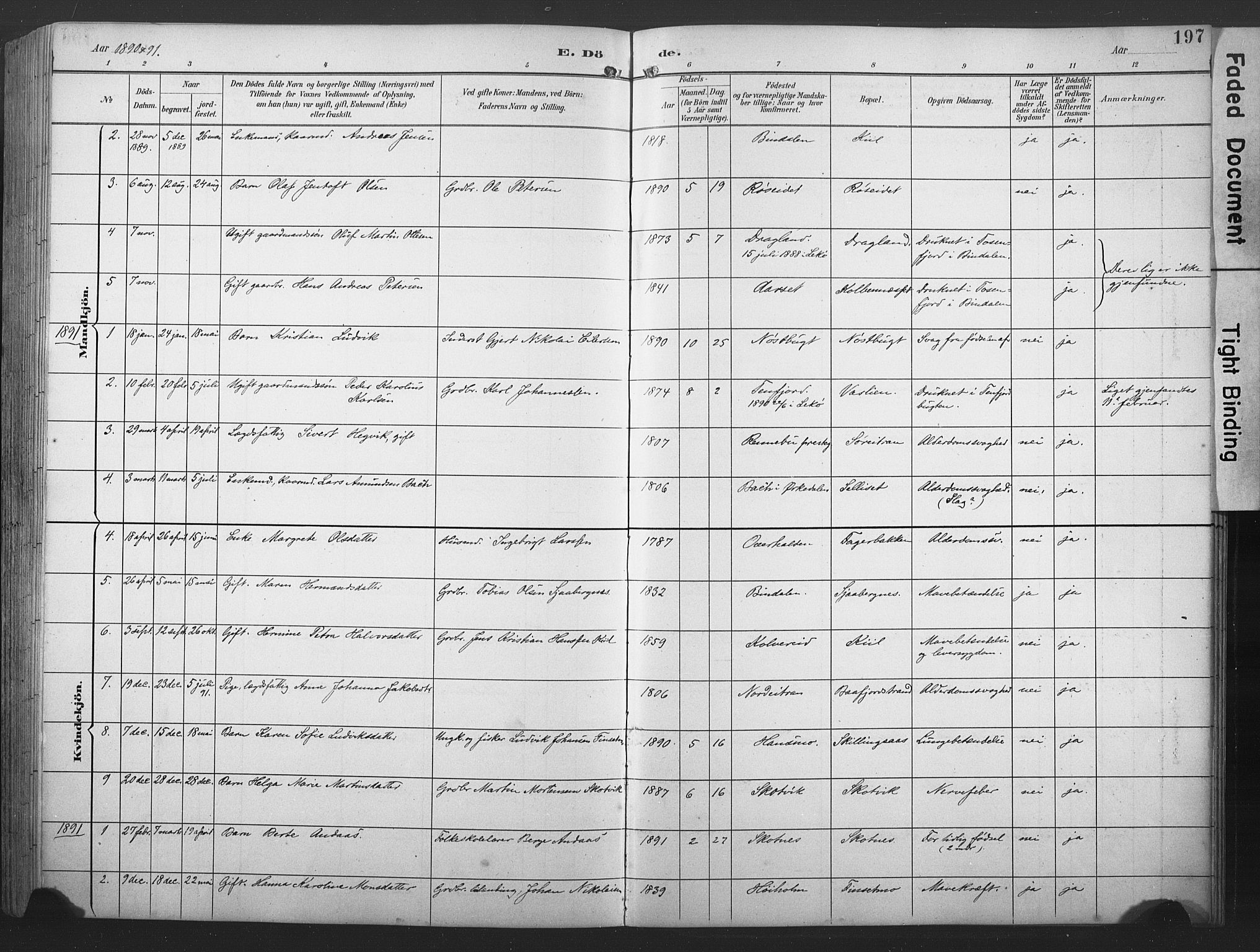 Ministerialprotokoller, klokkerbøker og fødselsregistre - Nord-Trøndelag, SAT/A-1458/789/L0706: Klokkerbok nr. 789C01, 1888-1931, s. 197