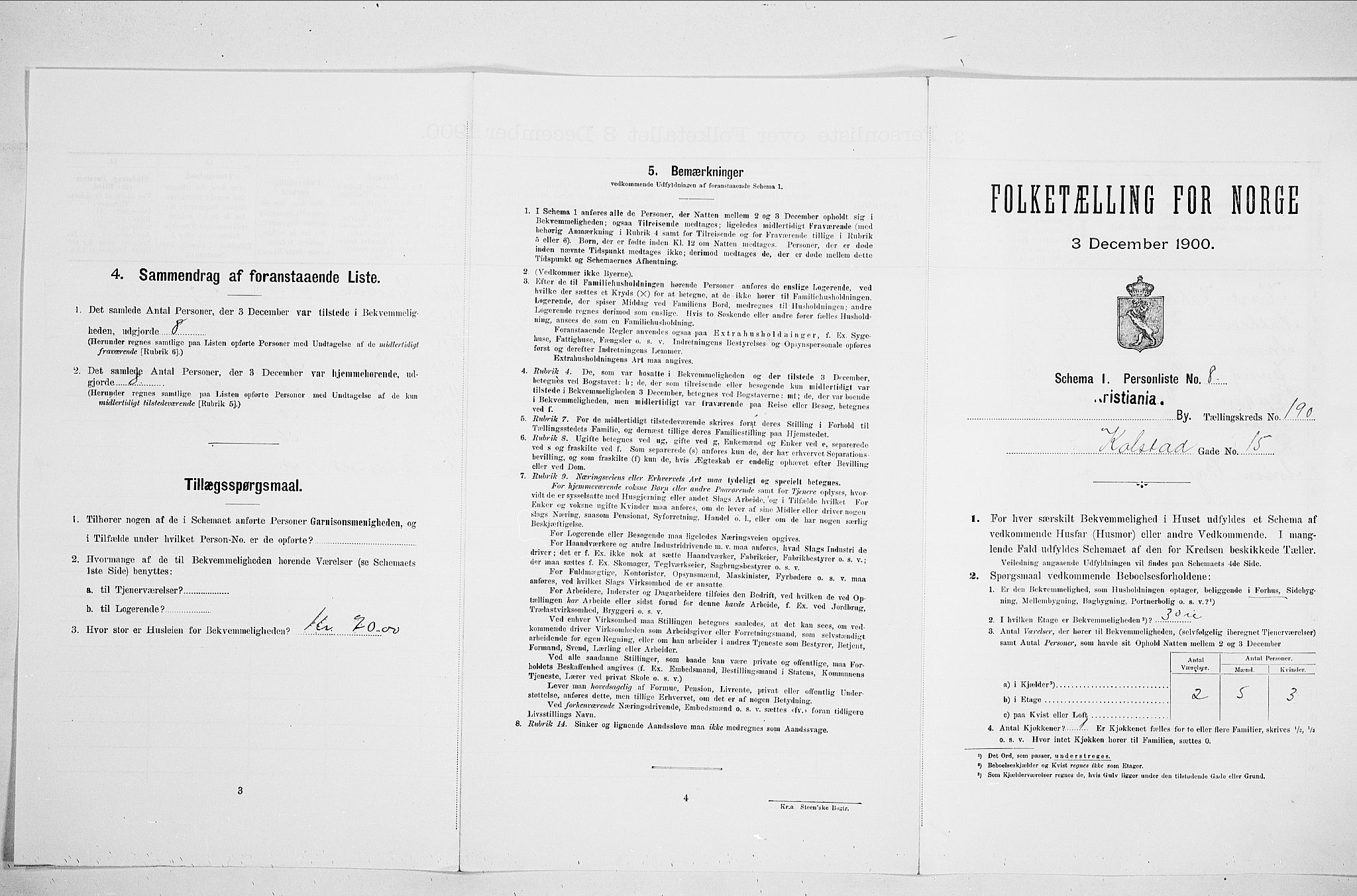 SAO, Folketelling 1900 for 0301 Kristiania kjøpstad, 1900, s. 48605