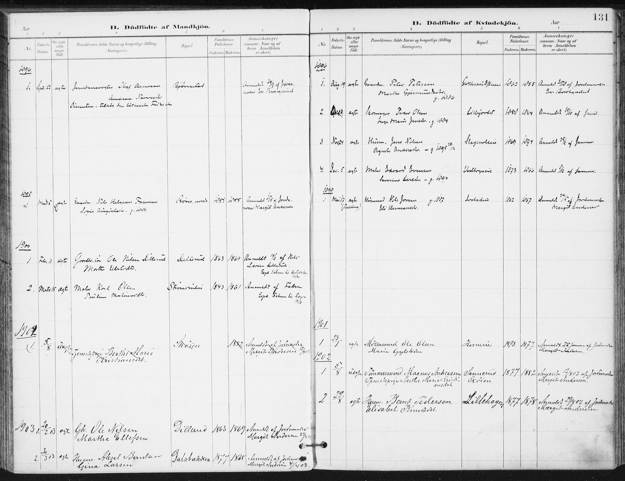 Romedal prestekontor, AV/SAH-PREST-004/K/L0011: Ministerialbok nr. 11, 1896-1912, s. 131