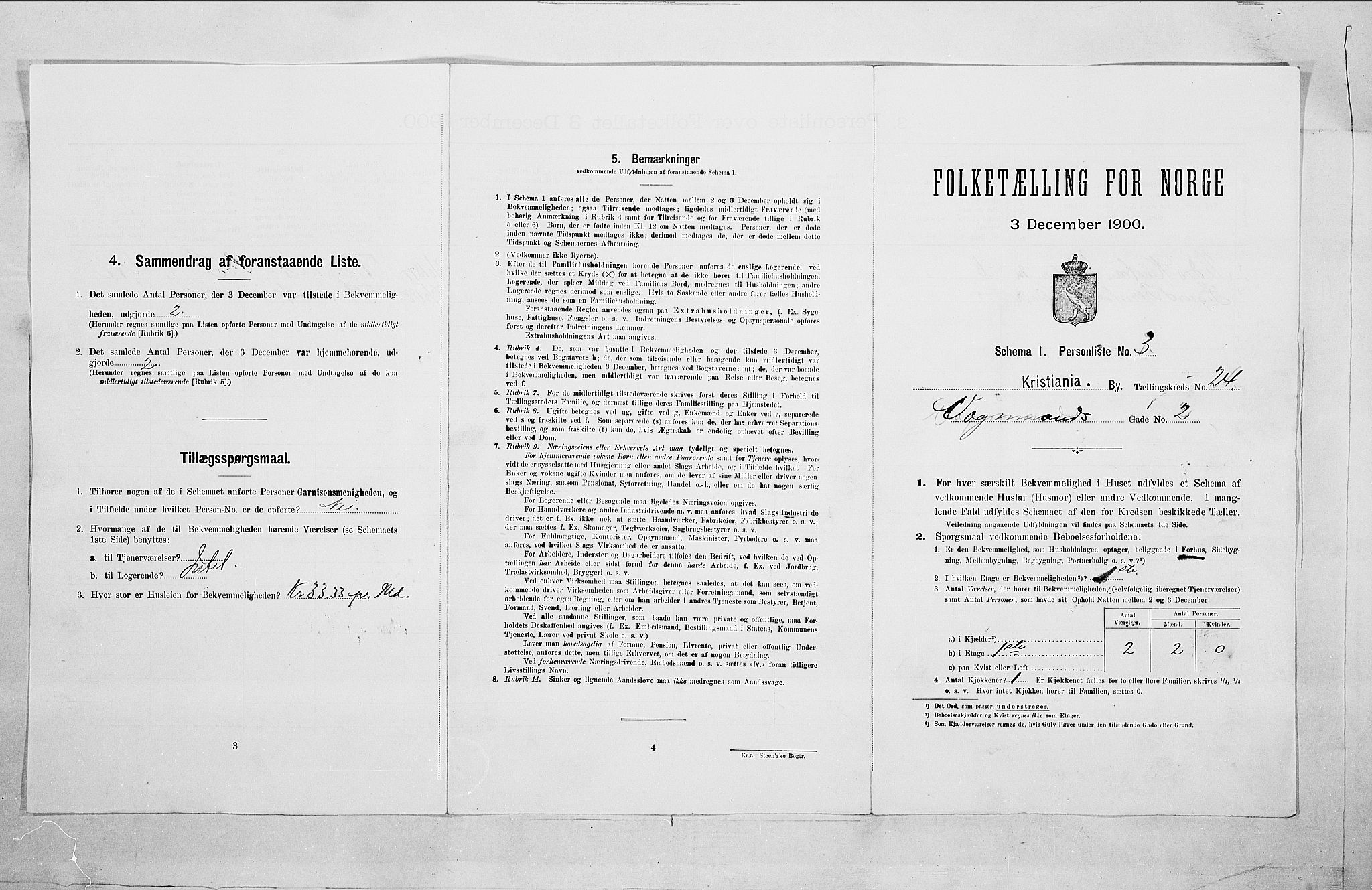 SAO, Folketelling 1900 for 0301 Kristiania kjøpstad, 1900, s. 113608