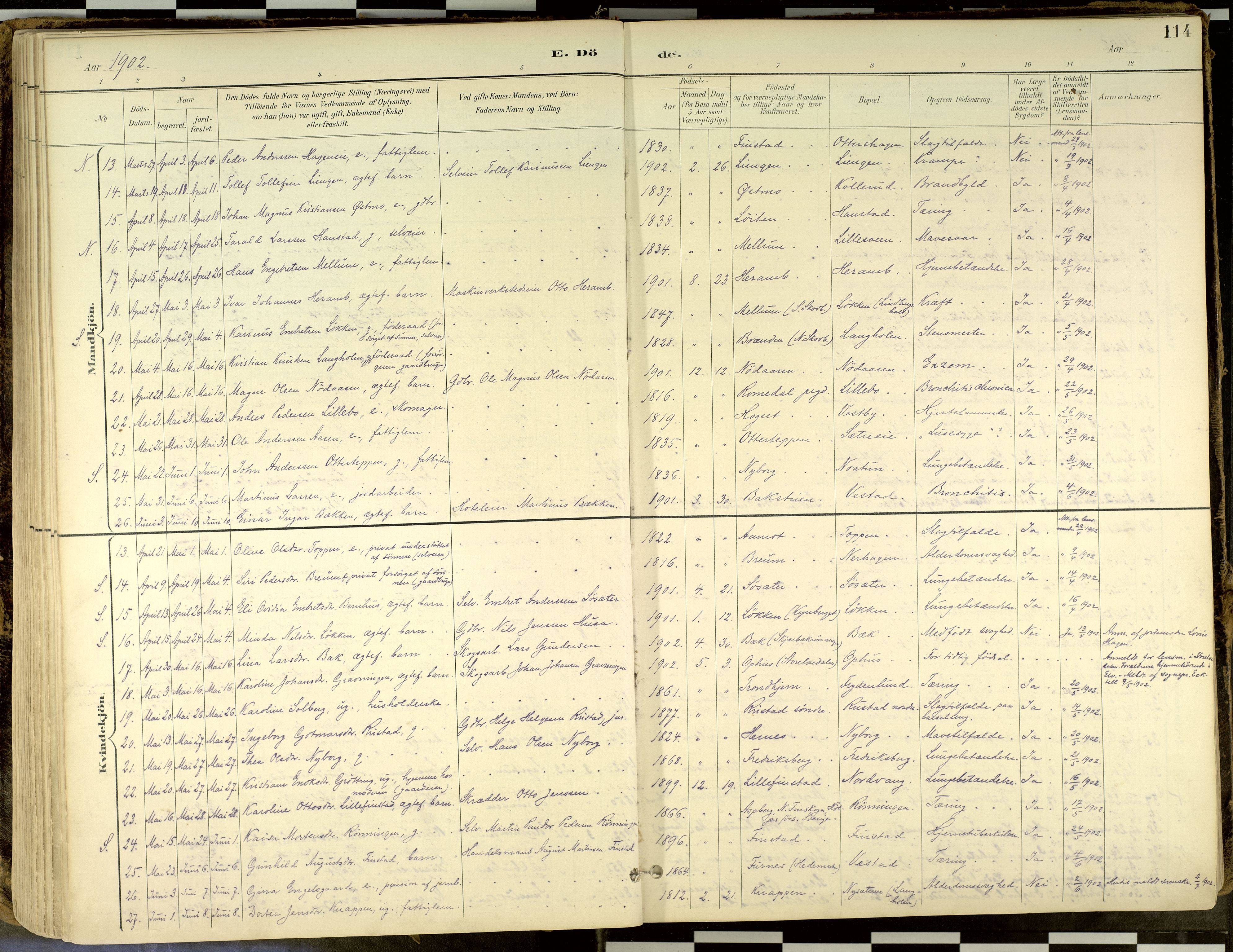 Elverum prestekontor, AV/SAH-PREST-044/H/Ha/Haa/L0018: Ministerialbok nr. 18, 1894-1914, s. 114
