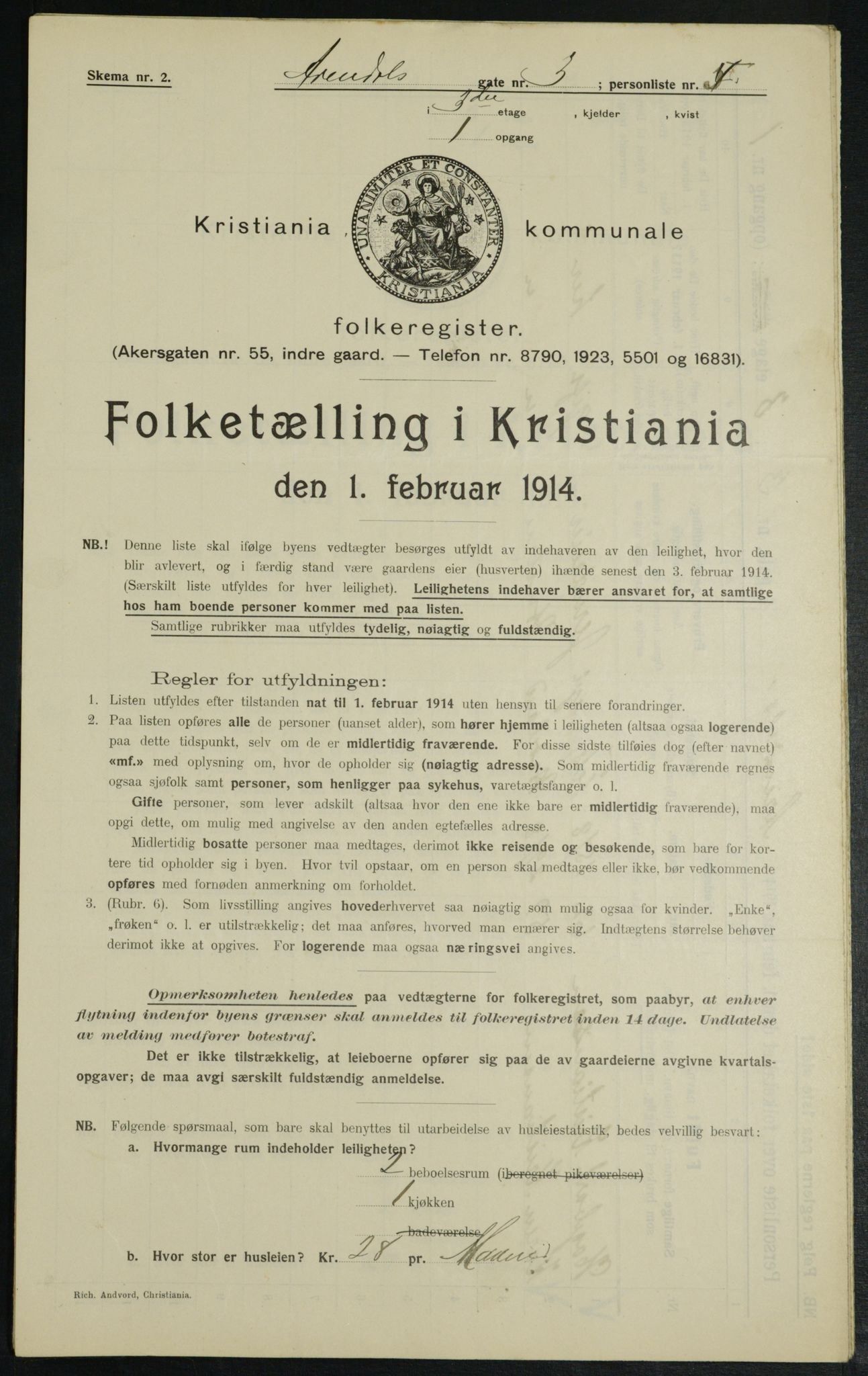 OBA, Kommunal folketelling 1.2.1914 for Kristiania, 1914, s. 2081