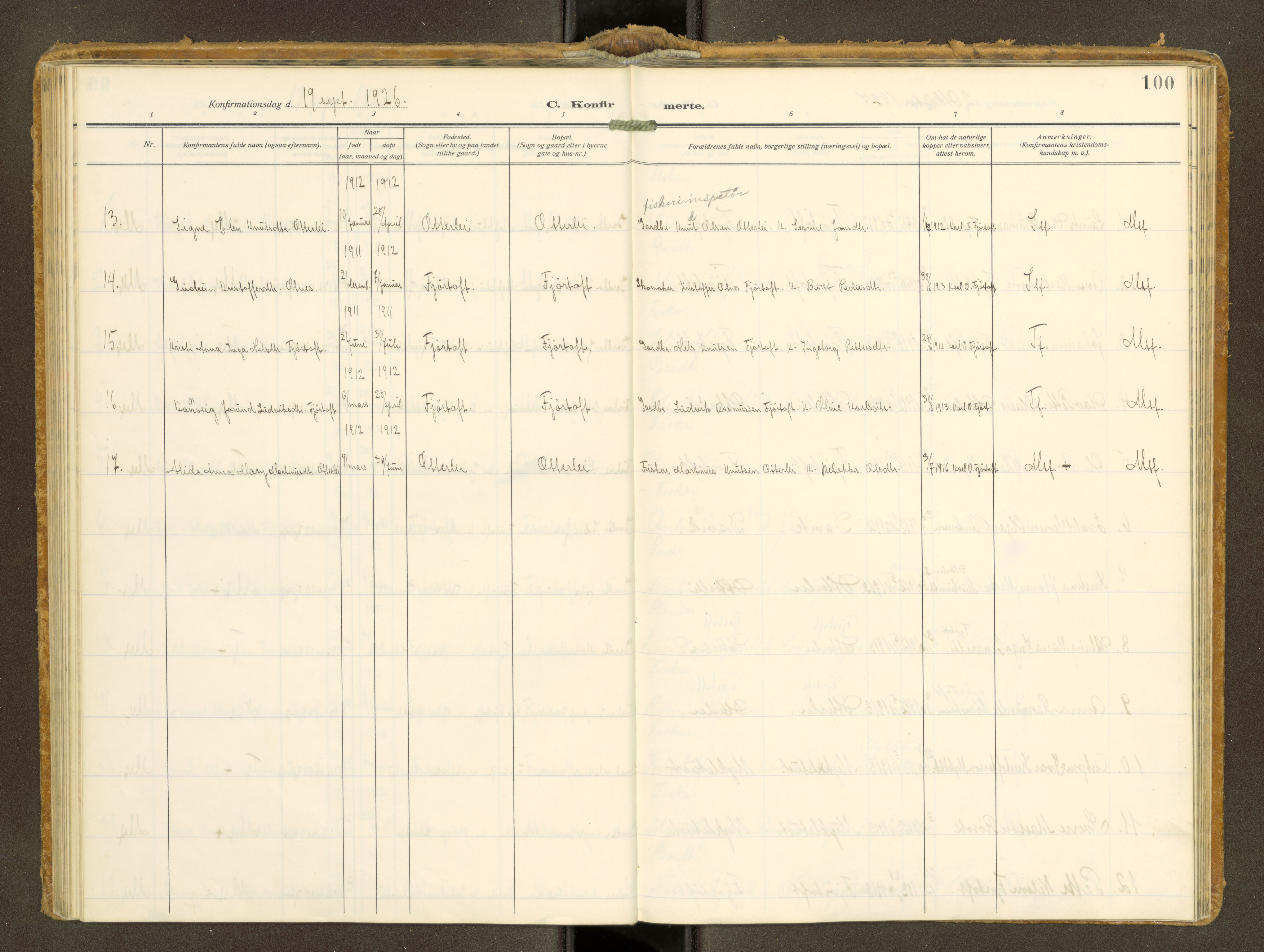 Ministerialprotokoller, klokkerbøker og fødselsregistre - Møre og Romsdal, AV/SAT-A-1454/538/L0528: Ministerialbok nr. 538A--, 1911-1935, s. 100