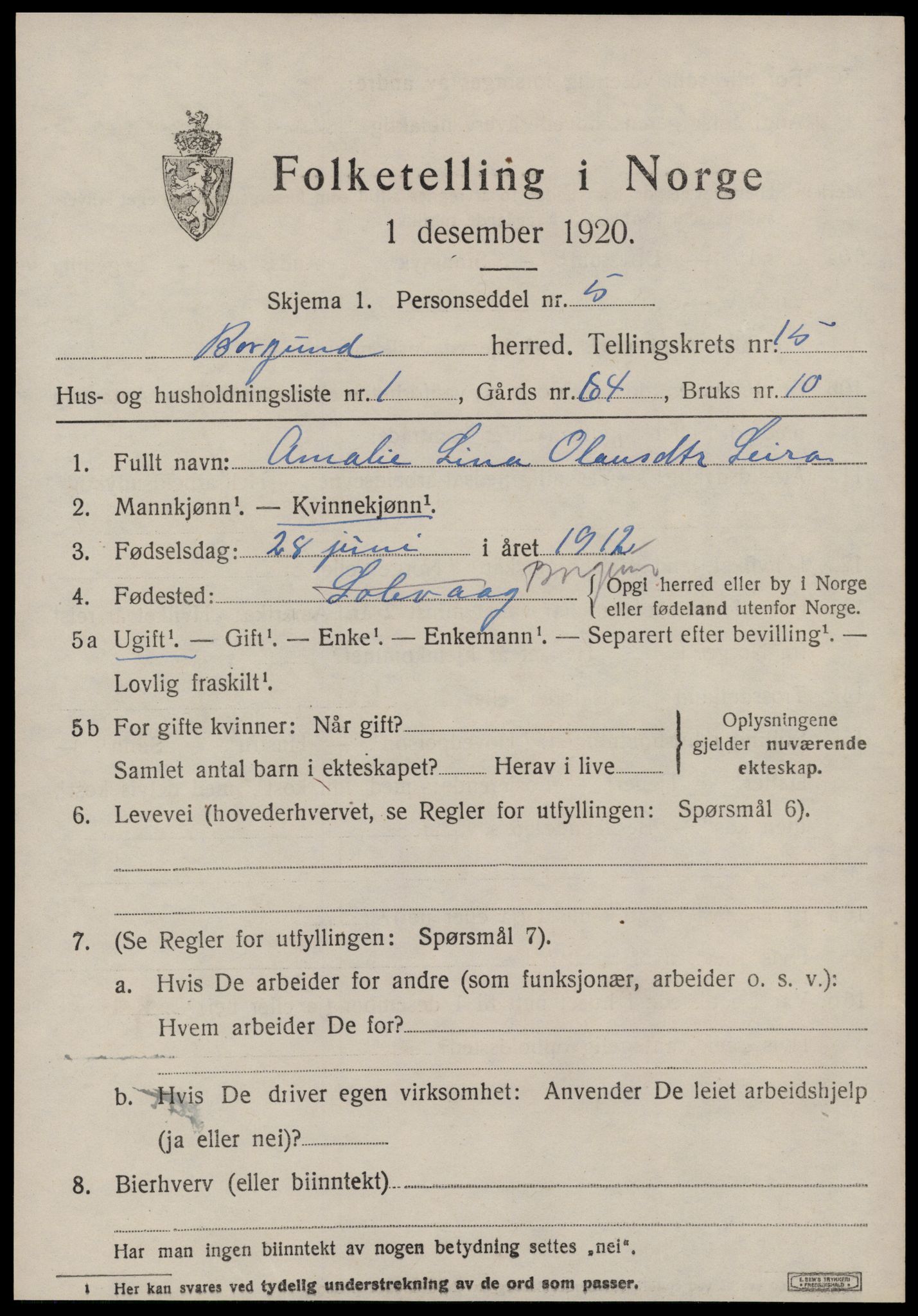 SAT, Folketelling 1920 for 1531 Borgund herred, 1920, s. 11266