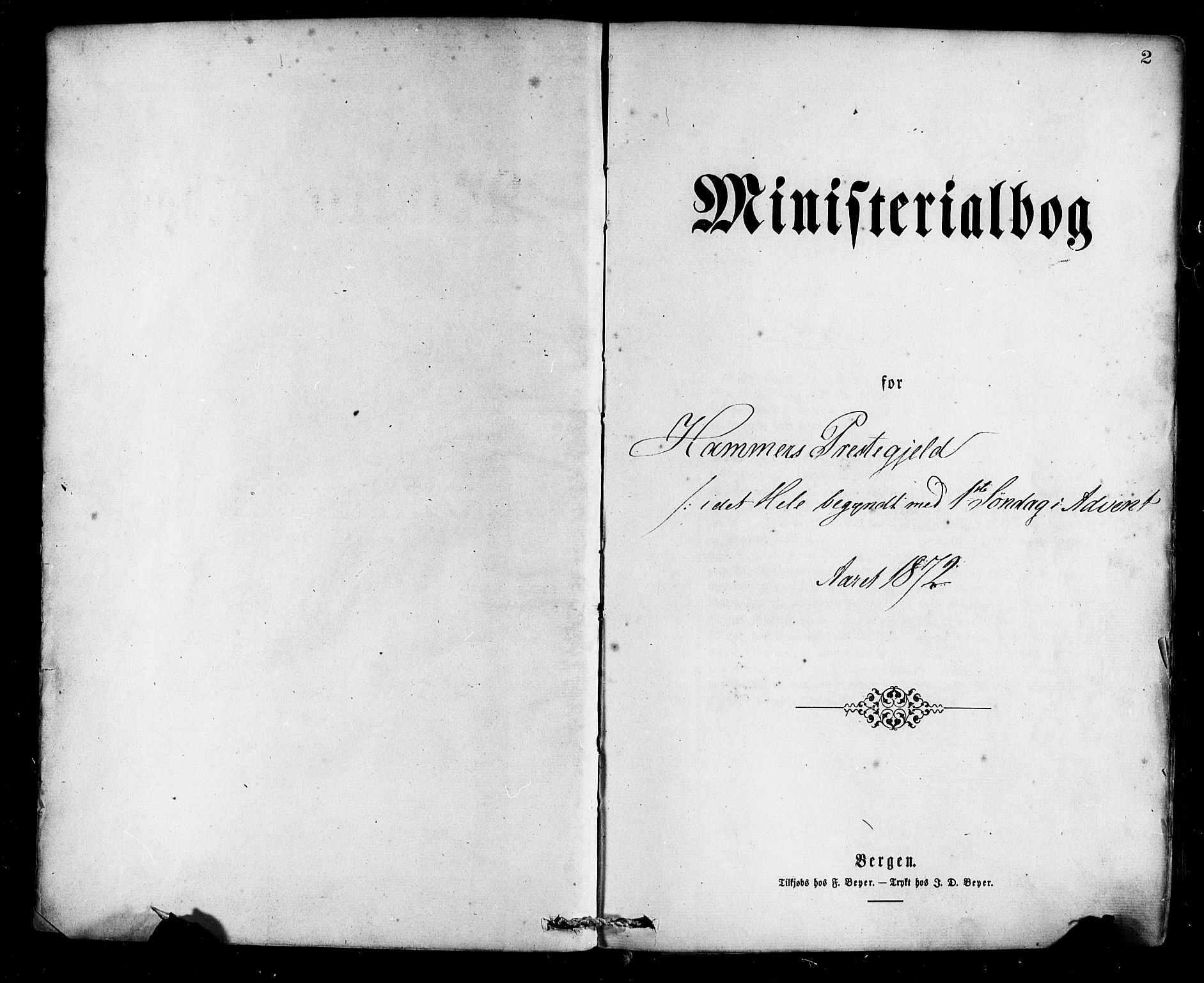 Hamre sokneprestembete, SAB/A-75501/H/Ha/Haa/Haaa/L0015: Ministerialbok nr. A 15, 1870-1881, s. 2