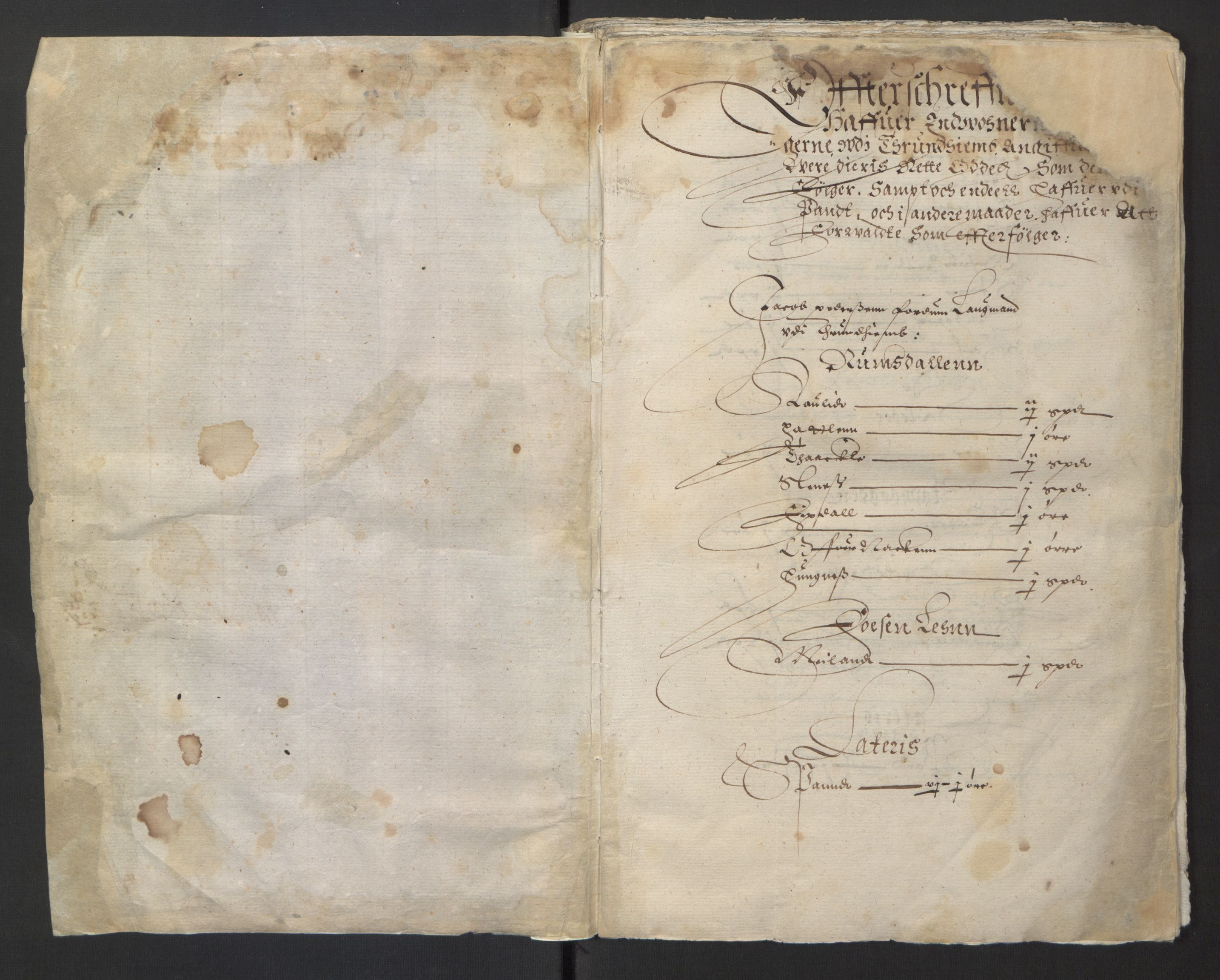 Stattholderembetet 1572-1771, RA/EA-2870/Ek/L0013/0001: Jordebøker til utlikning av rosstjeneste 1624-1626: / Odelsjordebøker for Trondheim len, 1624-1625, s. 5