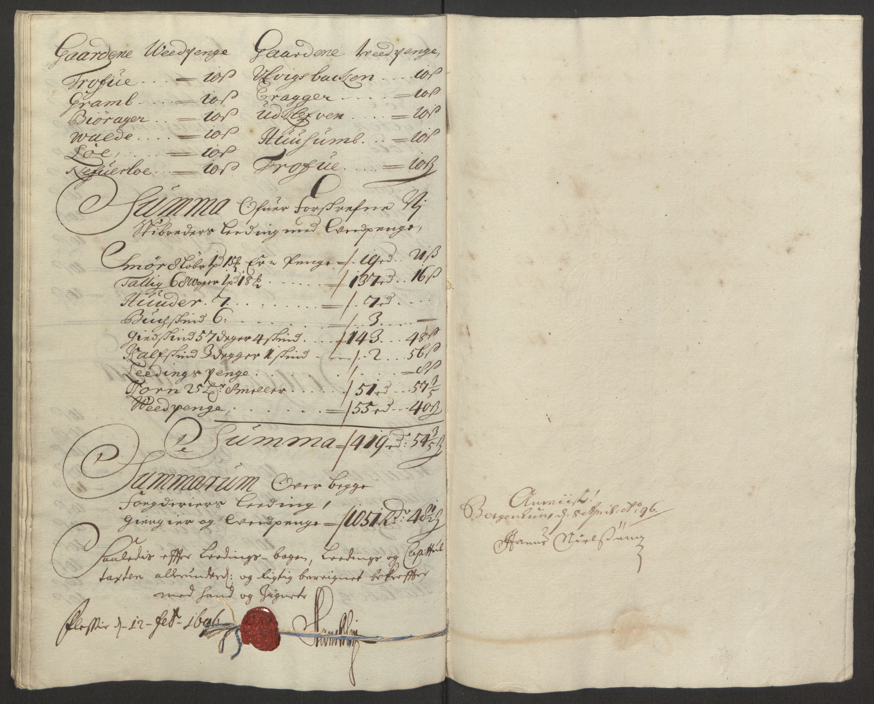 Rentekammeret inntil 1814, Reviderte regnskaper, Fogderegnskap, RA/EA-4092/R52/L3308: Fogderegnskap Sogn, 1695, s. 259