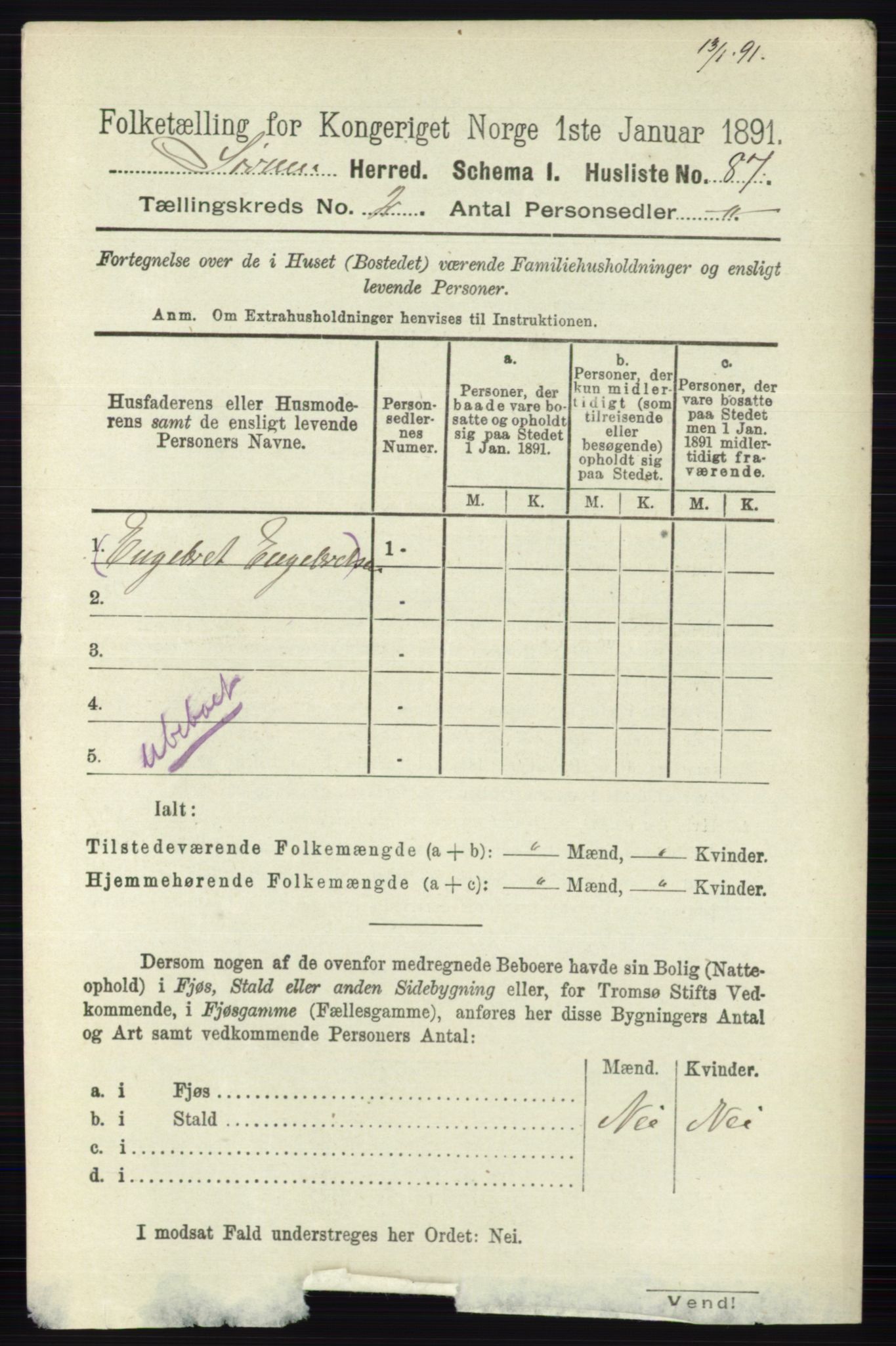 RA, Folketelling 1891 for 0226 Sørum herred, 1891, s. 662