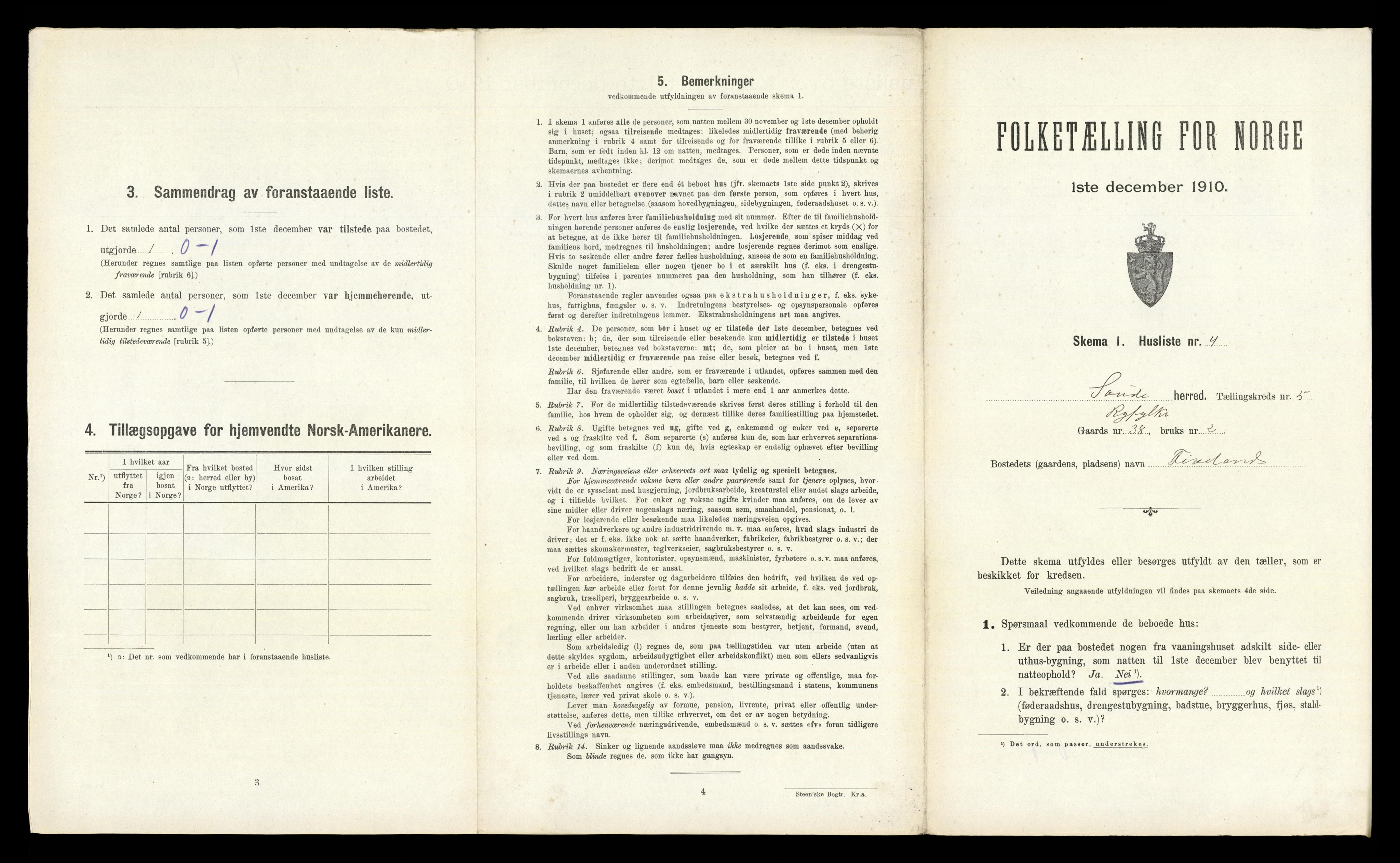 RA, Folketelling 1910 for 1135 Sauda herred, 1910, s. 418