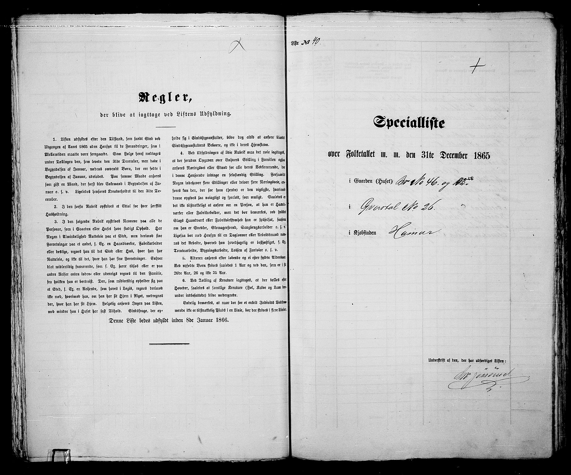 RA, Folketelling 1865 for 0401B Vang prestegjeld, Hamar kjøpstad, 1865, s. 88