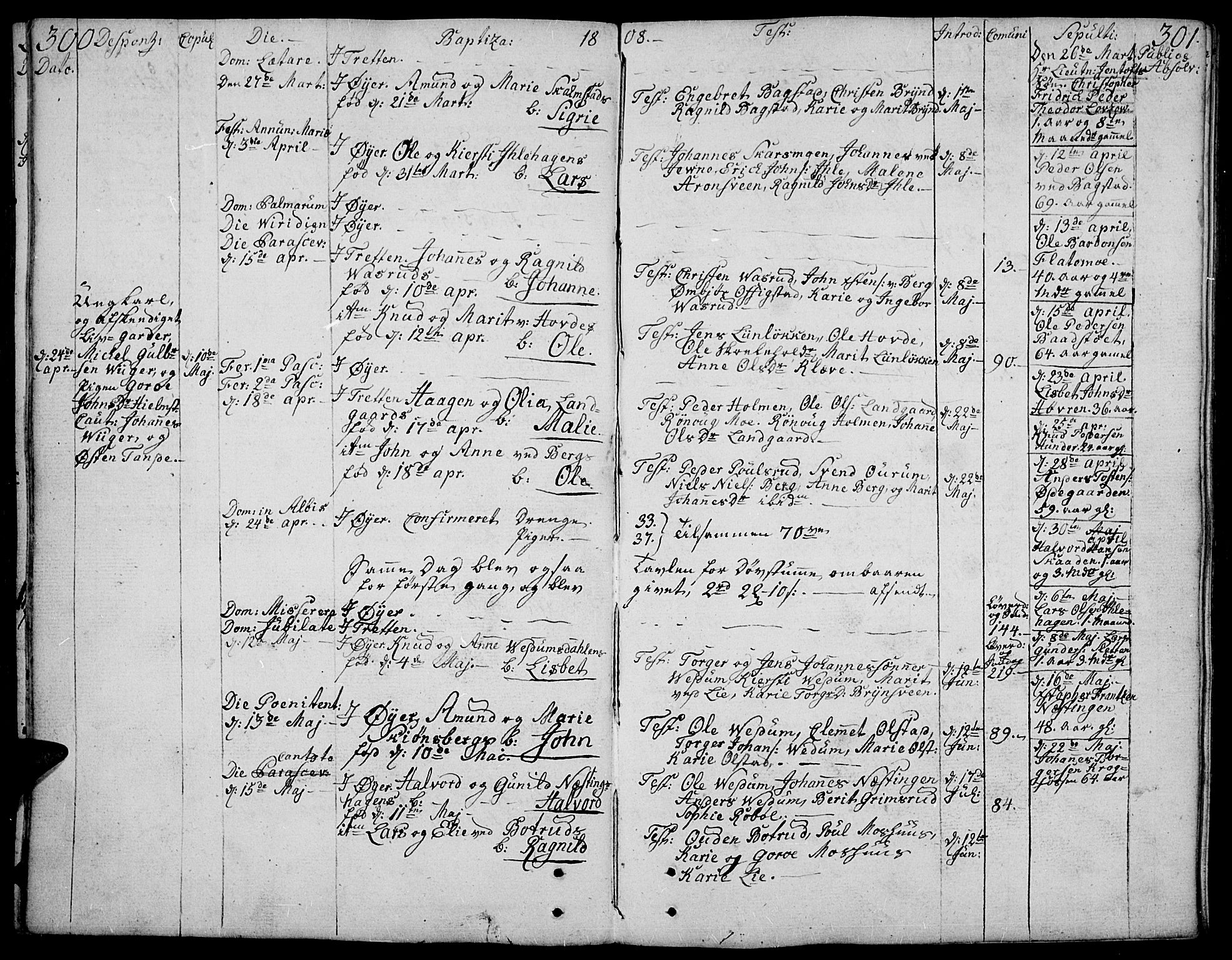Øyer prestekontor, AV/SAH-PREST-084/H/Ha/Haa/L0003: Ministerialbok nr. 3, 1784-1824, s. 300-301