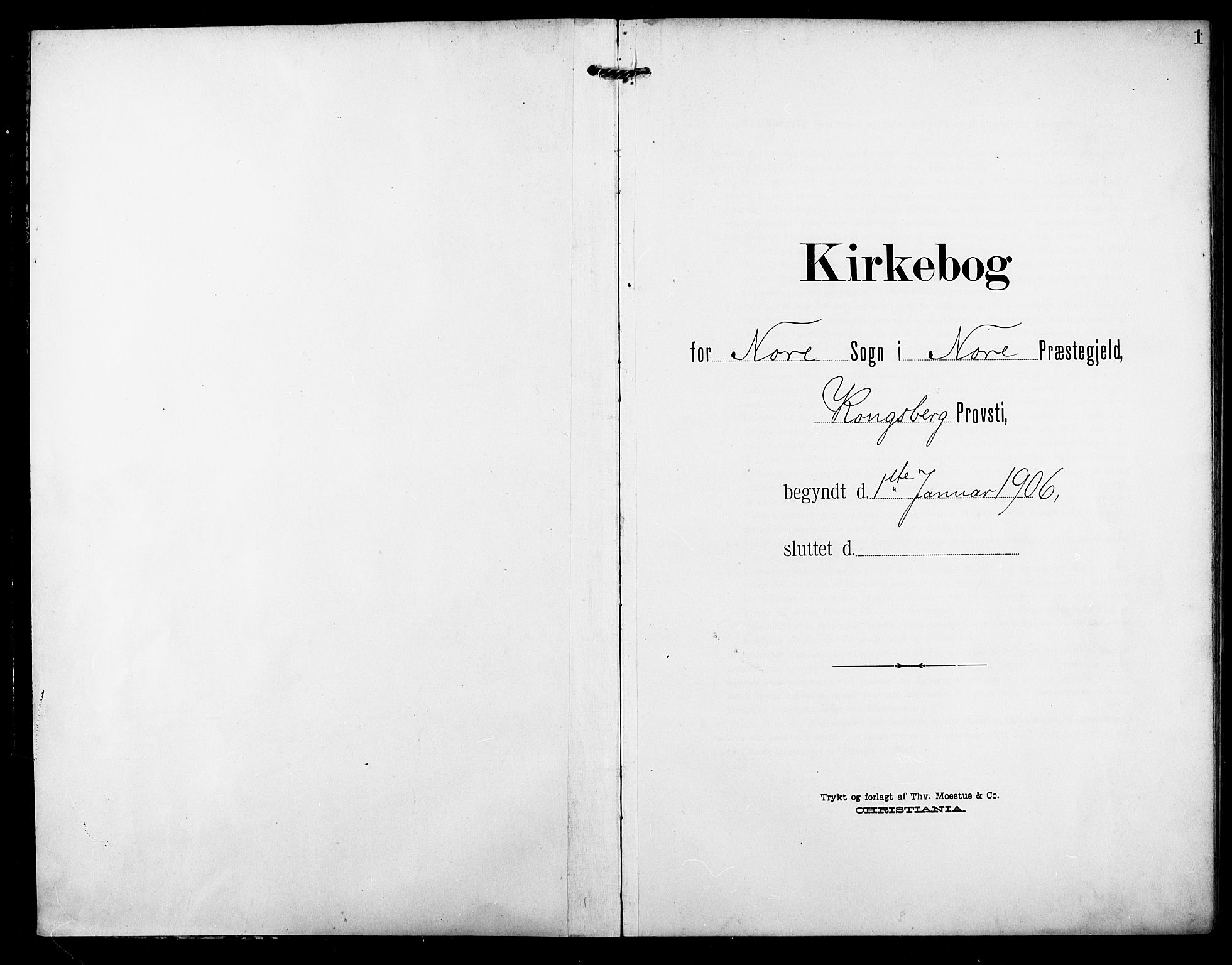 Nore kirkebøker, SAKO/A-238/F/Fb/L0003: Ministerialbok nr. II 3, 1906-1926, s. 1