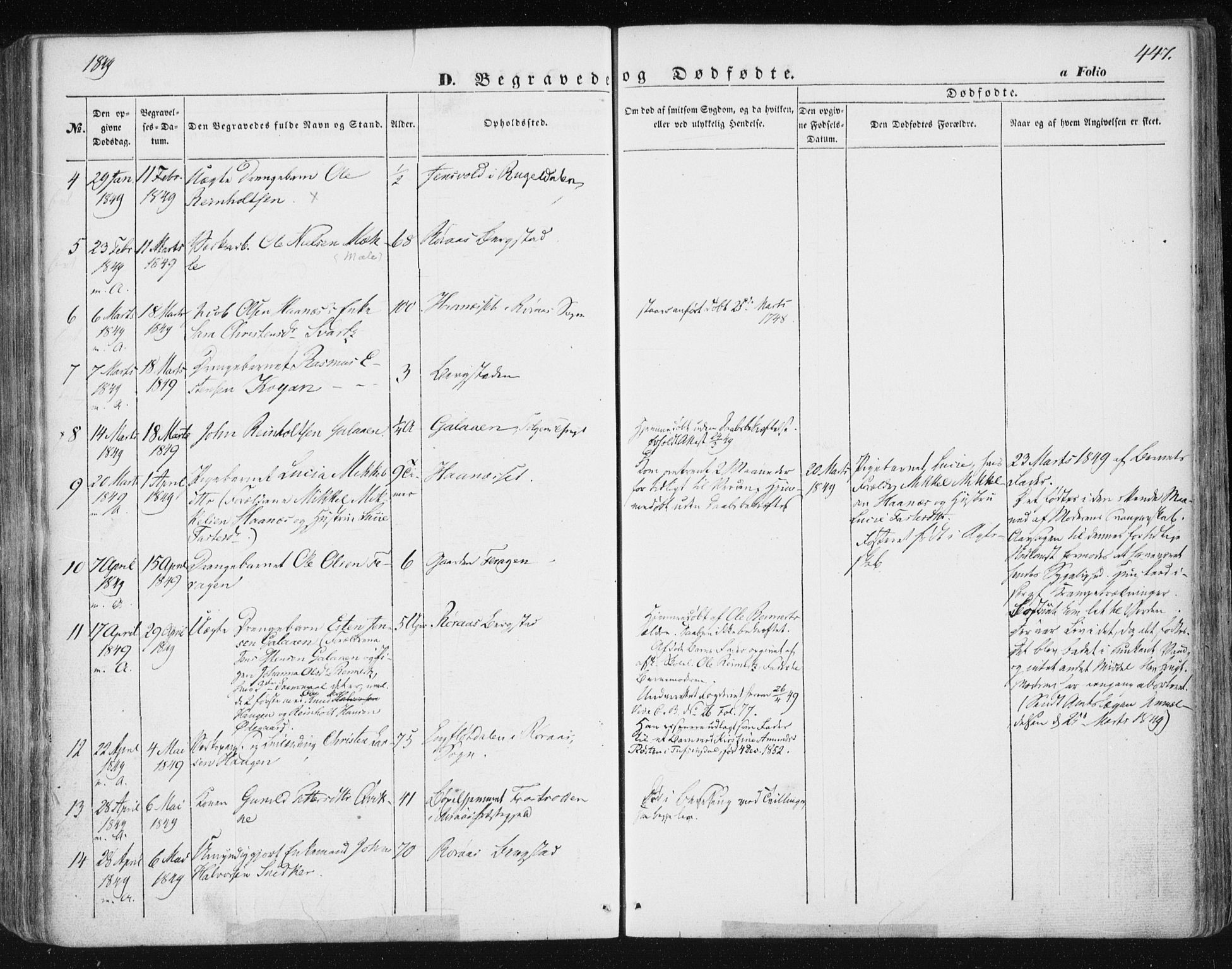 Ministerialprotokoller, klokkerbøker og fødselsregistre - Sør-Trøndelag, SAT/A-1456/681/L0931: Ministerialbok nr. 681A09, 1845-1859, s. 447