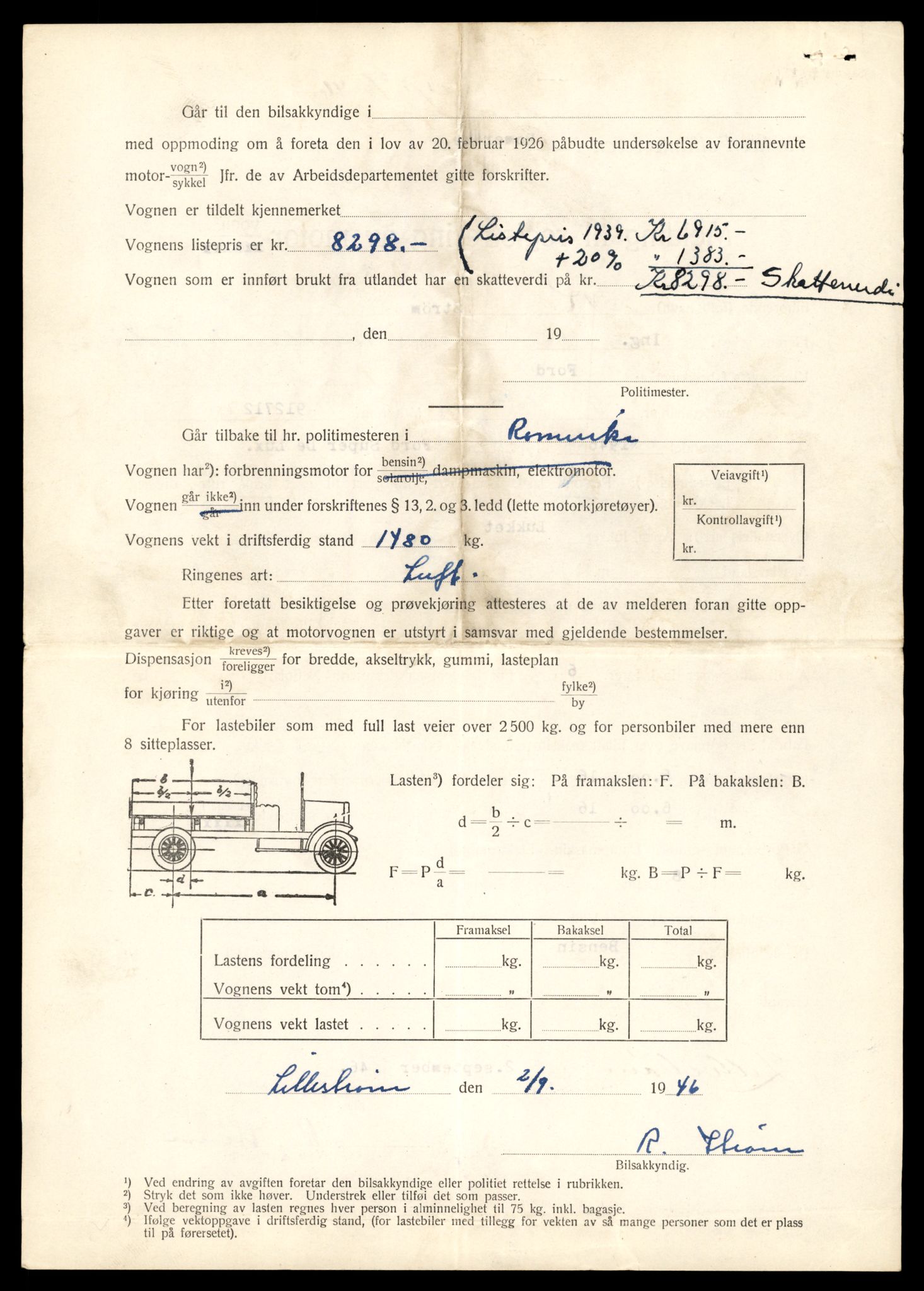 Møre og Romsdal vegkontor - Ålesund trafikkstasjon, SAT/A-4099/F/Fe/L0003: Registreringskort for kjøretøy T 232 - T 340, 1927-1998, s. 3107