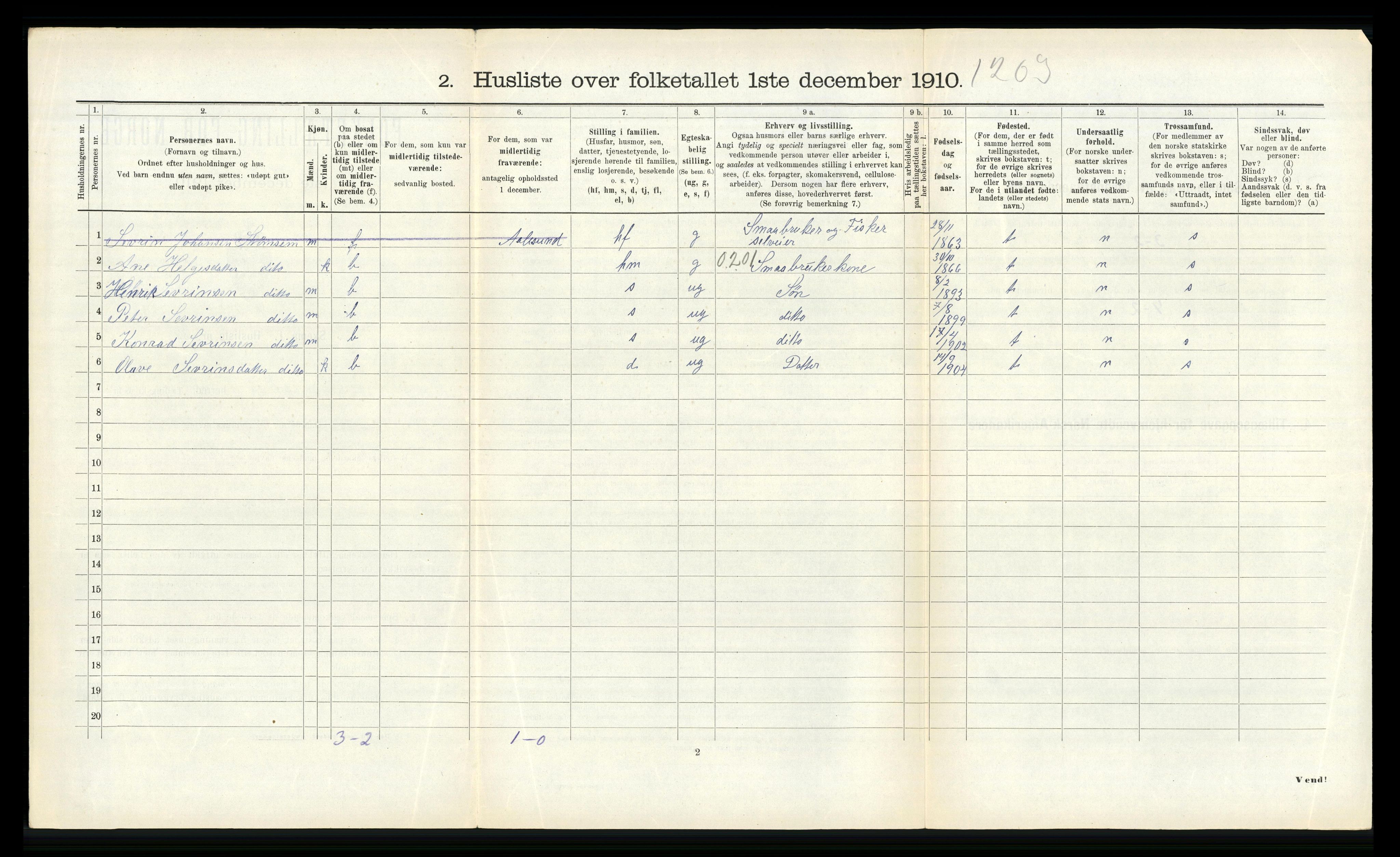 RA, Folketelling 1910 for 1528 Sykkylven herred, 1910, s. 470