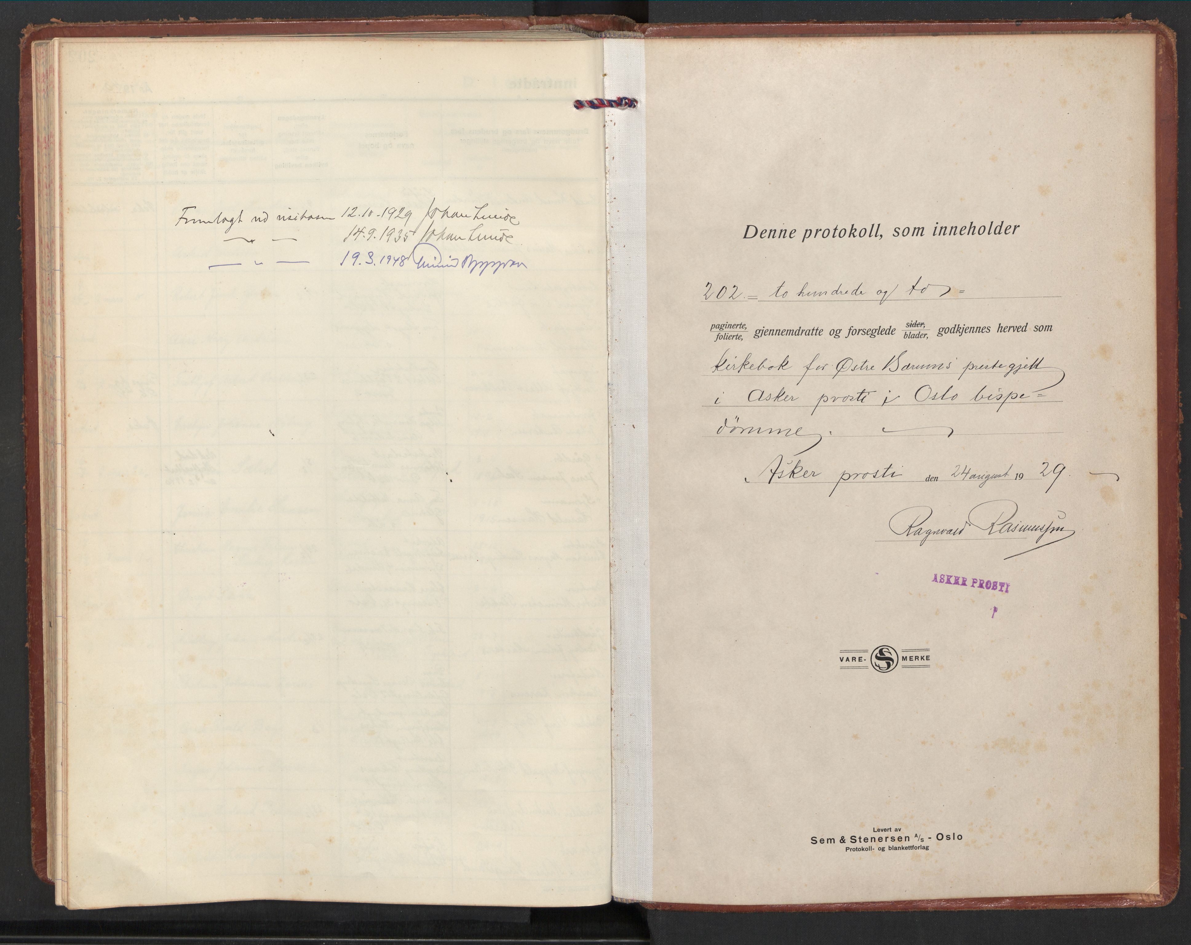 Østre Bærum prestekontor Kirkebøker, AV/SAO-A-10887/F/Fa/L0004: Ministerialbok nr. 4, 1929-1940
