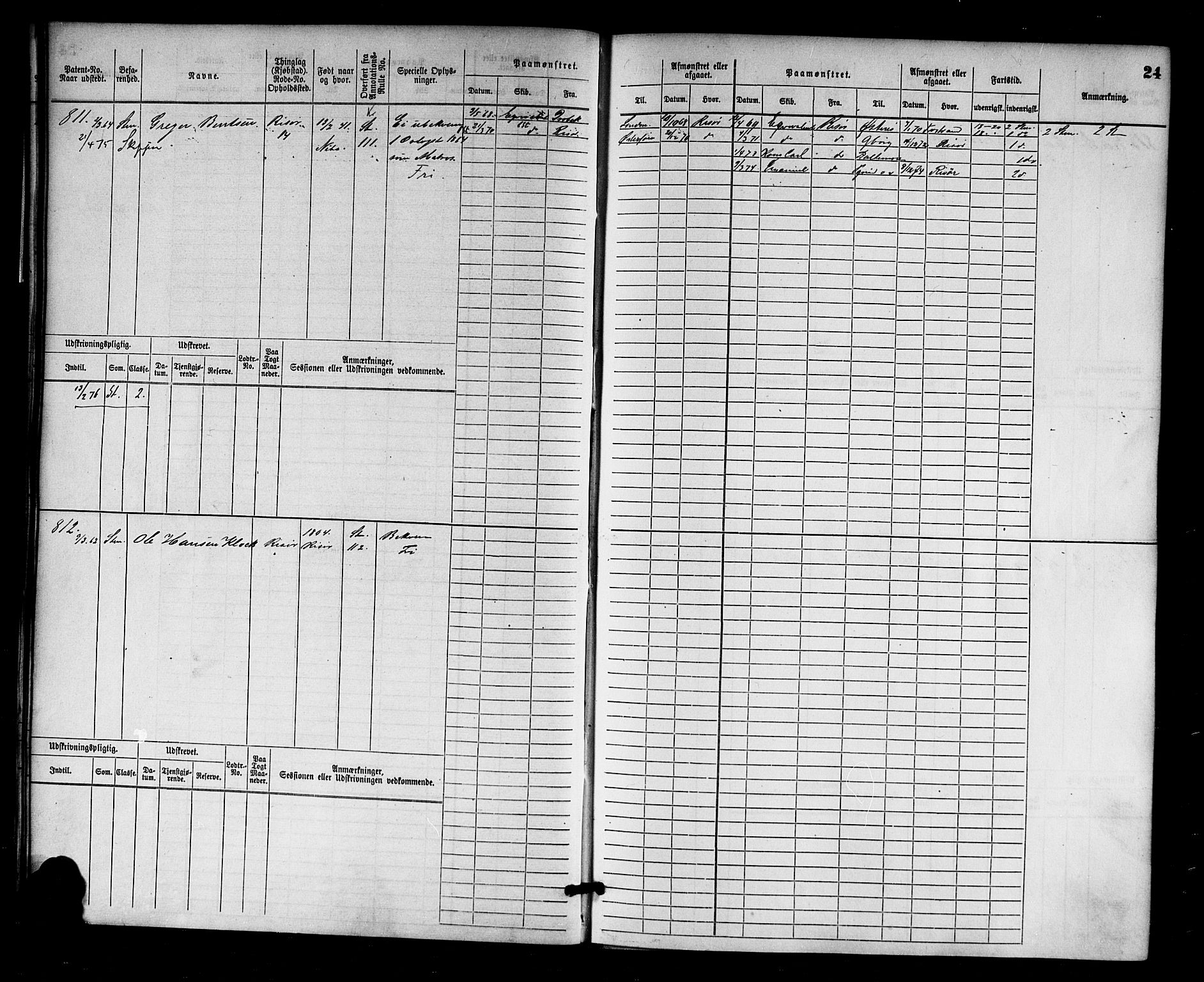 Risør mønstringskrets, AV/SAK-2031-0010/F/Fb/L0003: Hovedrulle nr 767-1528, Q-3, 1868-1910, s. 25