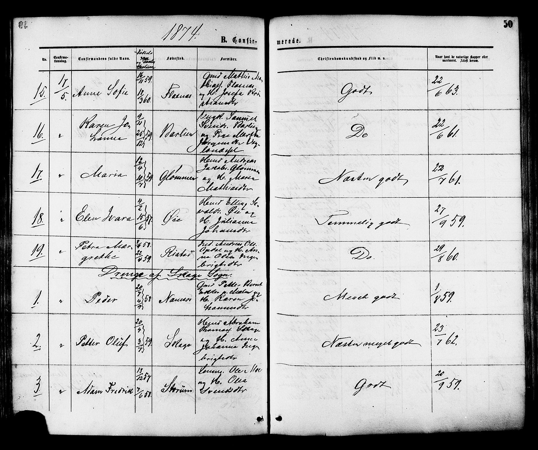 Ministerialprotokoller, klokkerbøker og fødselsregistre - Nord-Trøndelag, SAT/A-1458/764/L0553: Ministerialbok nr. 764A08, 1858-1880, s. 50
