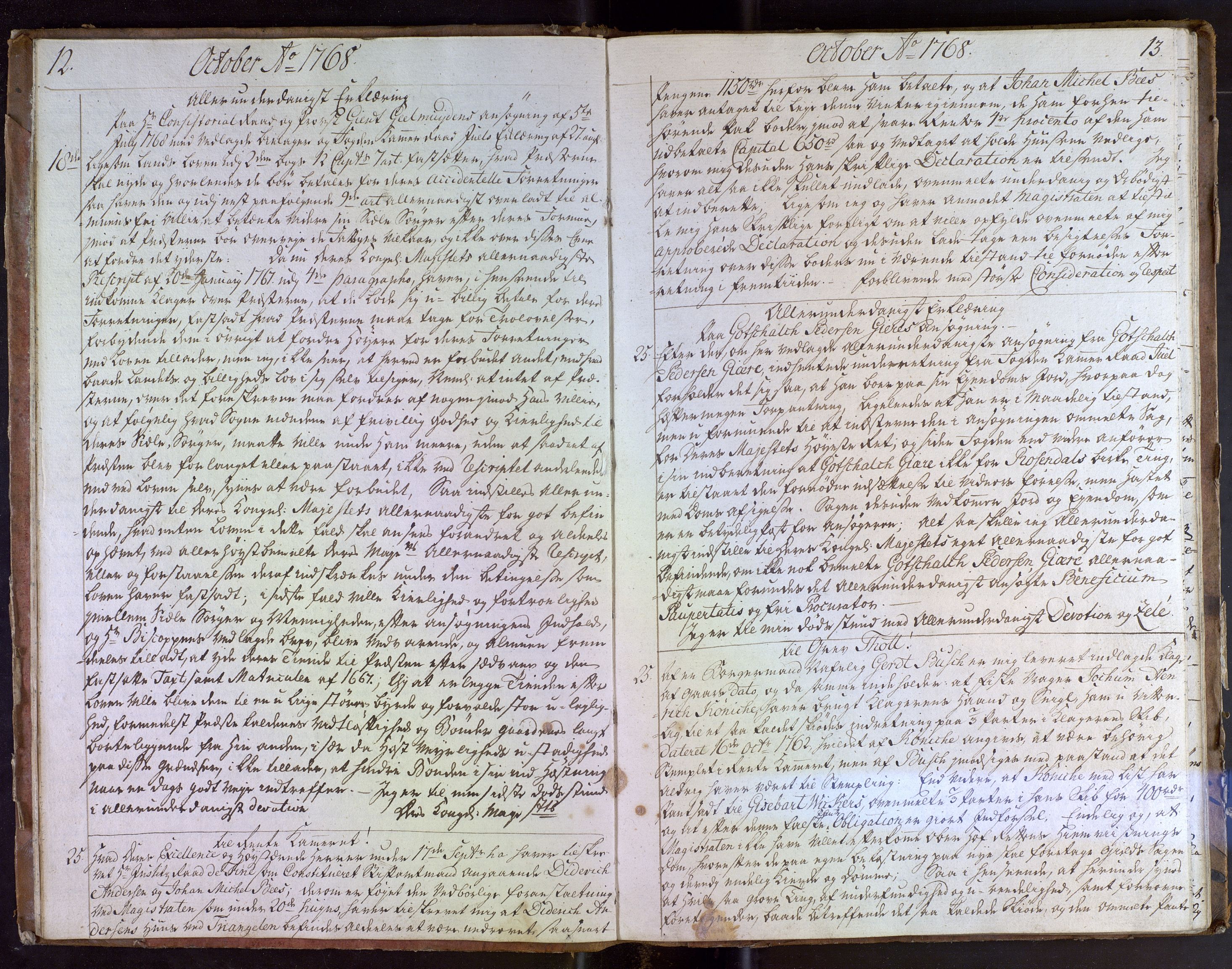 Stiftamtmannen i Bergen, AV/SAB-A-100006/A/Ab/L0005: Lnr. 27: Erklæringsbok, 1768-1769