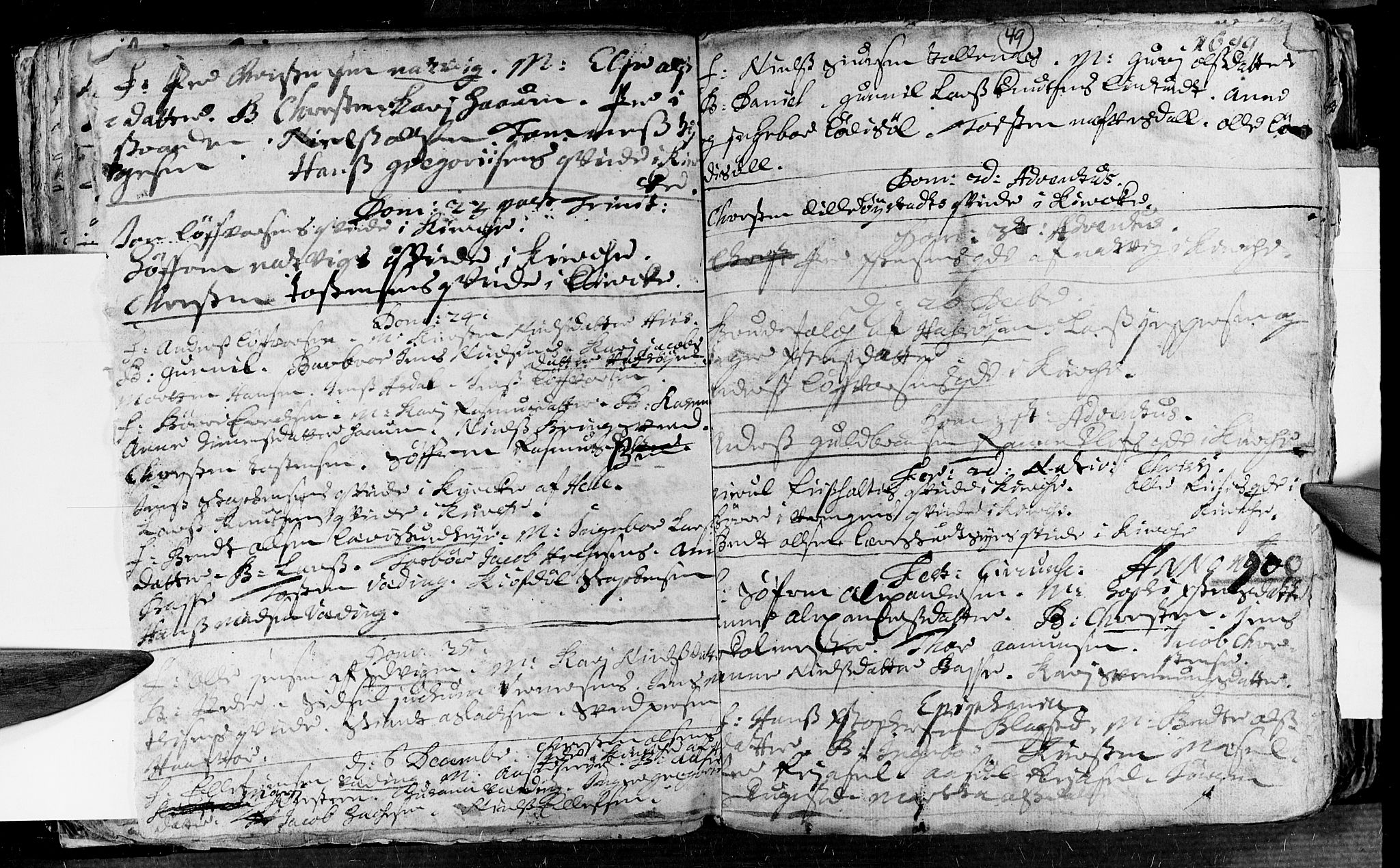 Øyestad sokneprestkontor, AV/SAK-1111-0049/F/Fa/L0002: Ministerialbok nr. A 2, 1692-1722, s. 49