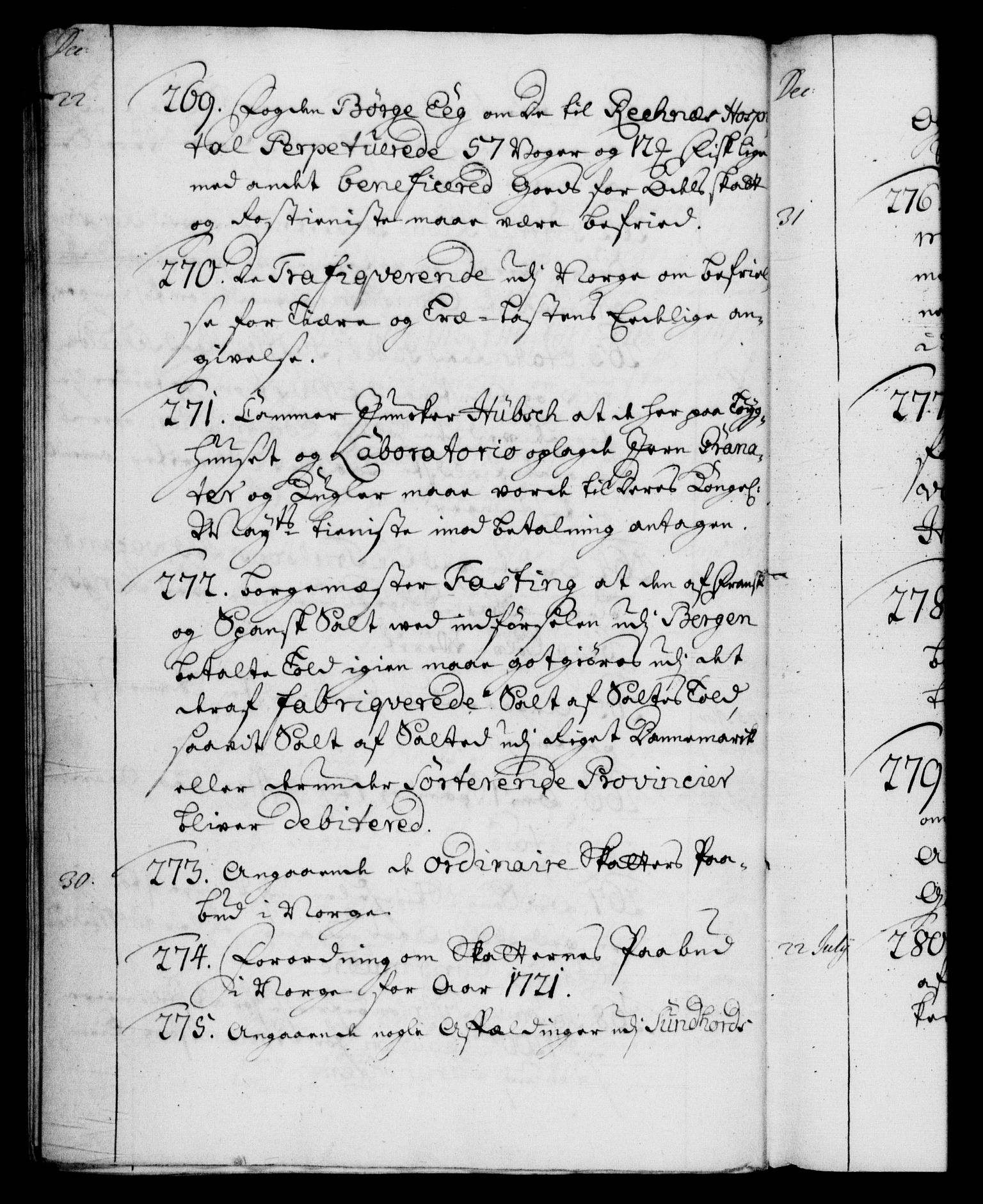 Rentekammeret, Kammerkanselliet, RA/EA-3111/G/Gf/Gfb/L0001: Register til norske relasjons- og resolusjonsprotokoller (merket RK 52.96), 1720-1749, s. 169