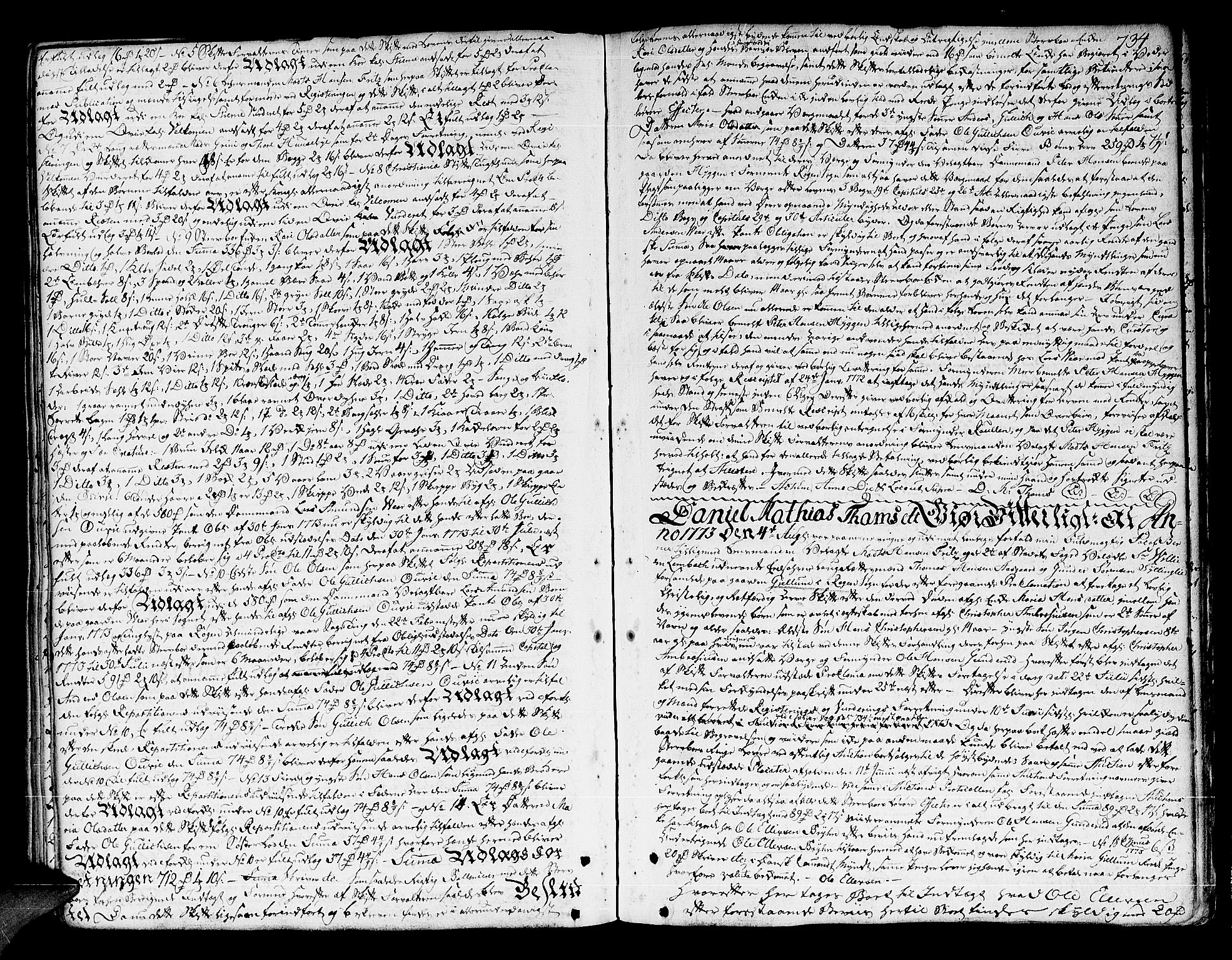 Lier, Røyken og Hurum sorenskriveri, AV/SAKO-A-89/H/Hc/L0005: Skifteprotokoll, 1760-1774, s. 733b-734a
