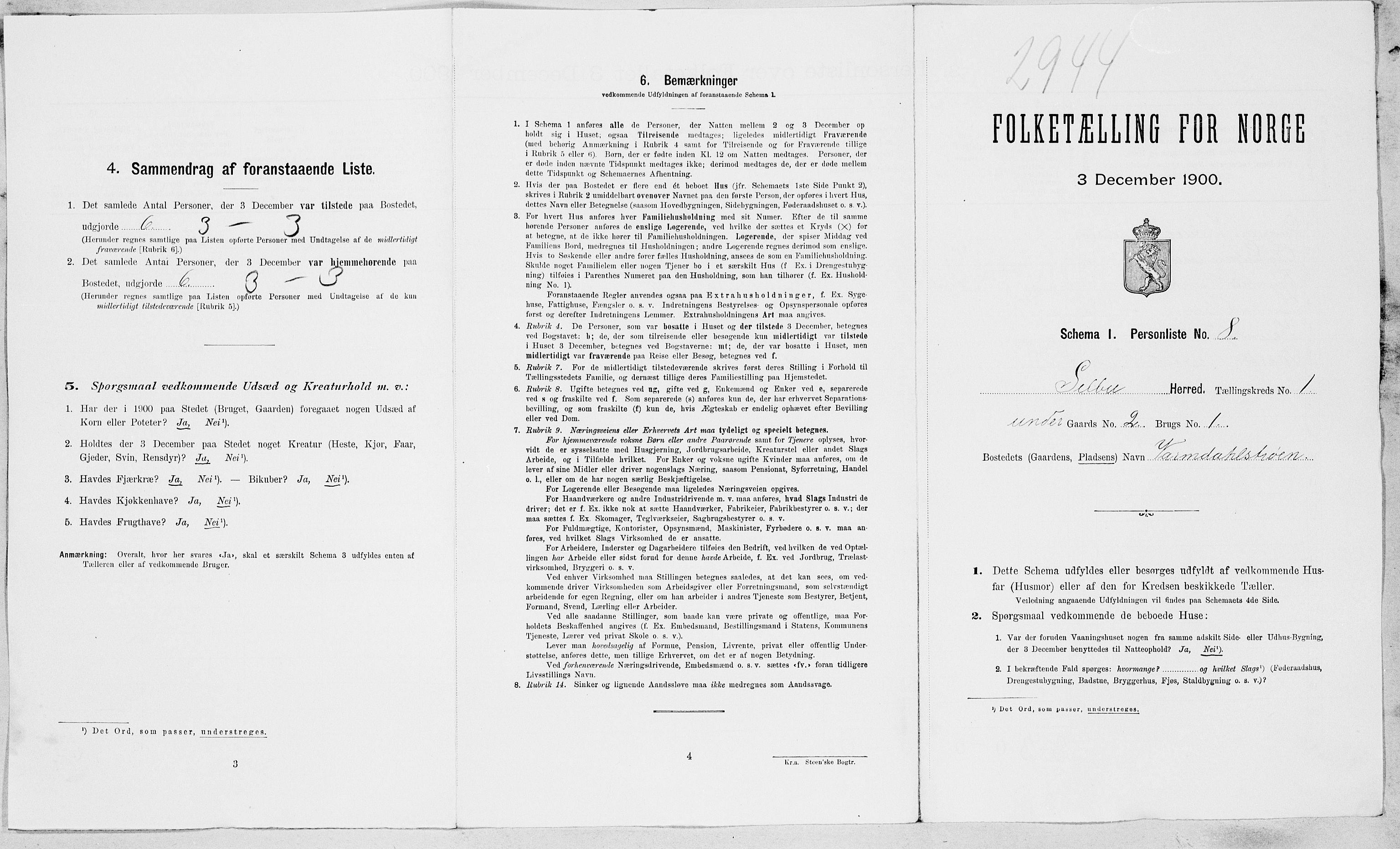 SAT, Folketelling 1900 for 1664 Selbu herred, 1900, s. 54