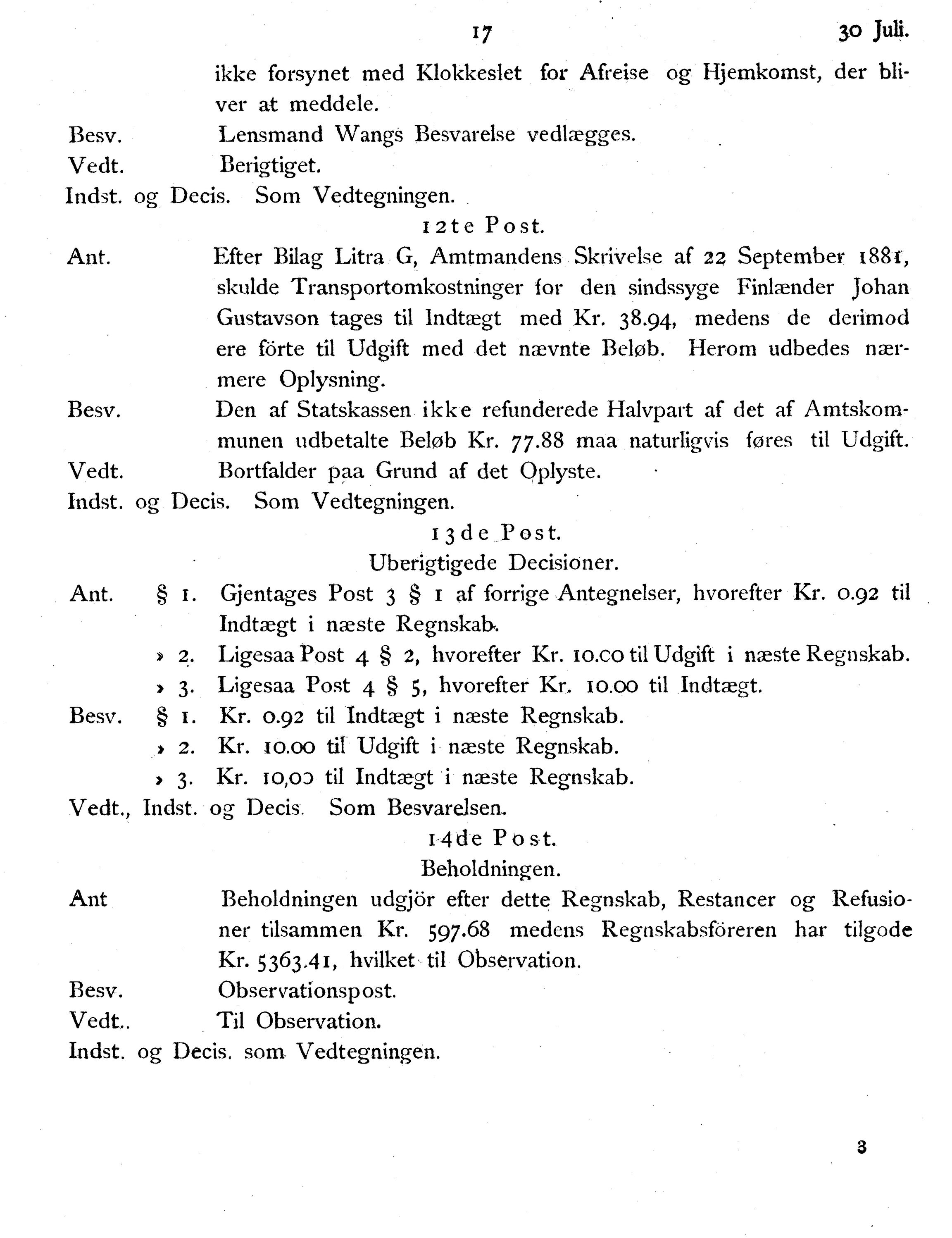 Nordland Fylkeskommune. Fylkestinget, AIN/NFK-17/176/A/Ac/L0014: Fylkestingsforhandlinger 1881-1885, 1881-1885