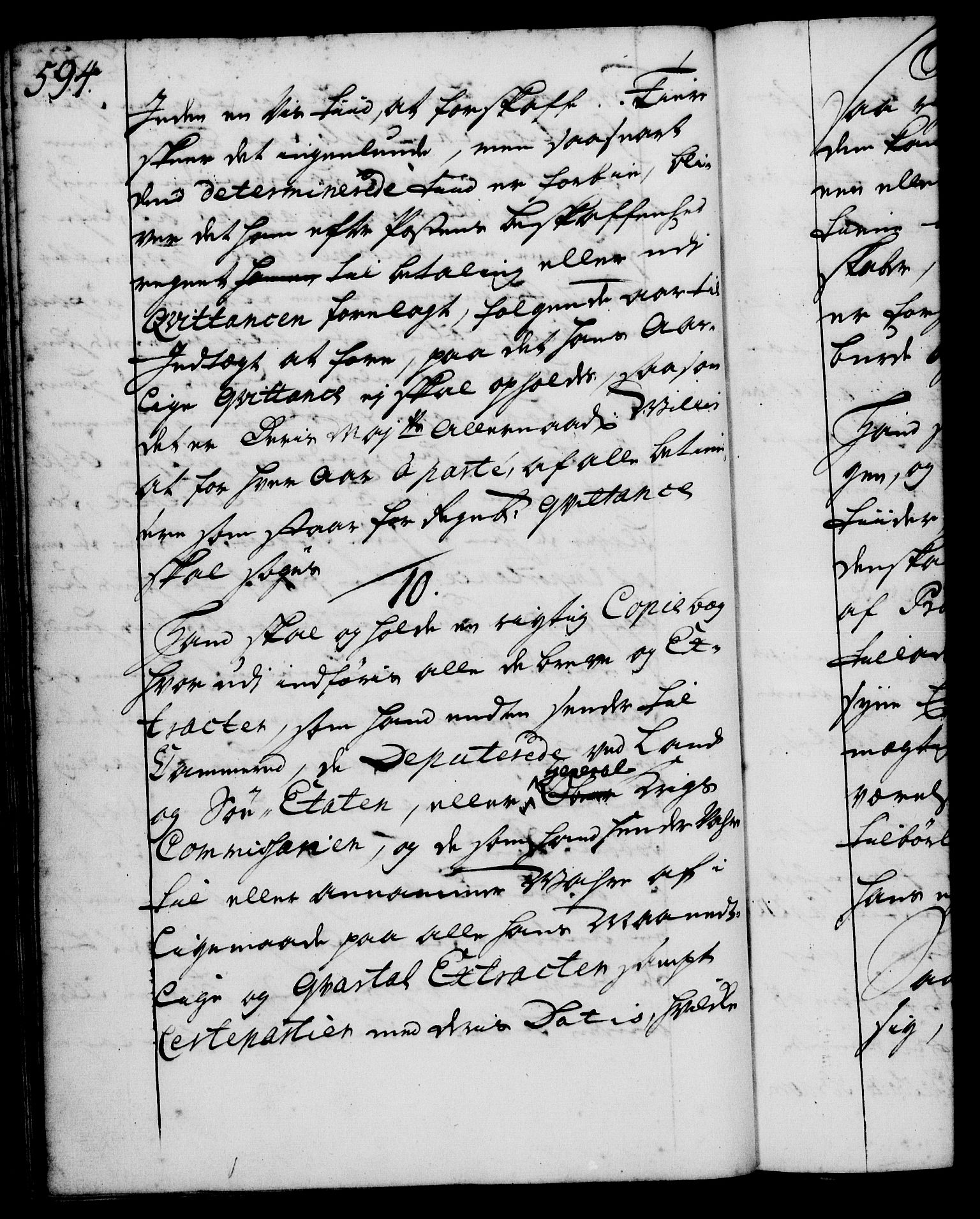 Rentekammeret, Kammerkanselliet, RA/EA-3111/G/Gg/Ggi/L0001: Norsk instruksjonsprotokoll med register (merket RK 53.34), 1720-1729, s. 594