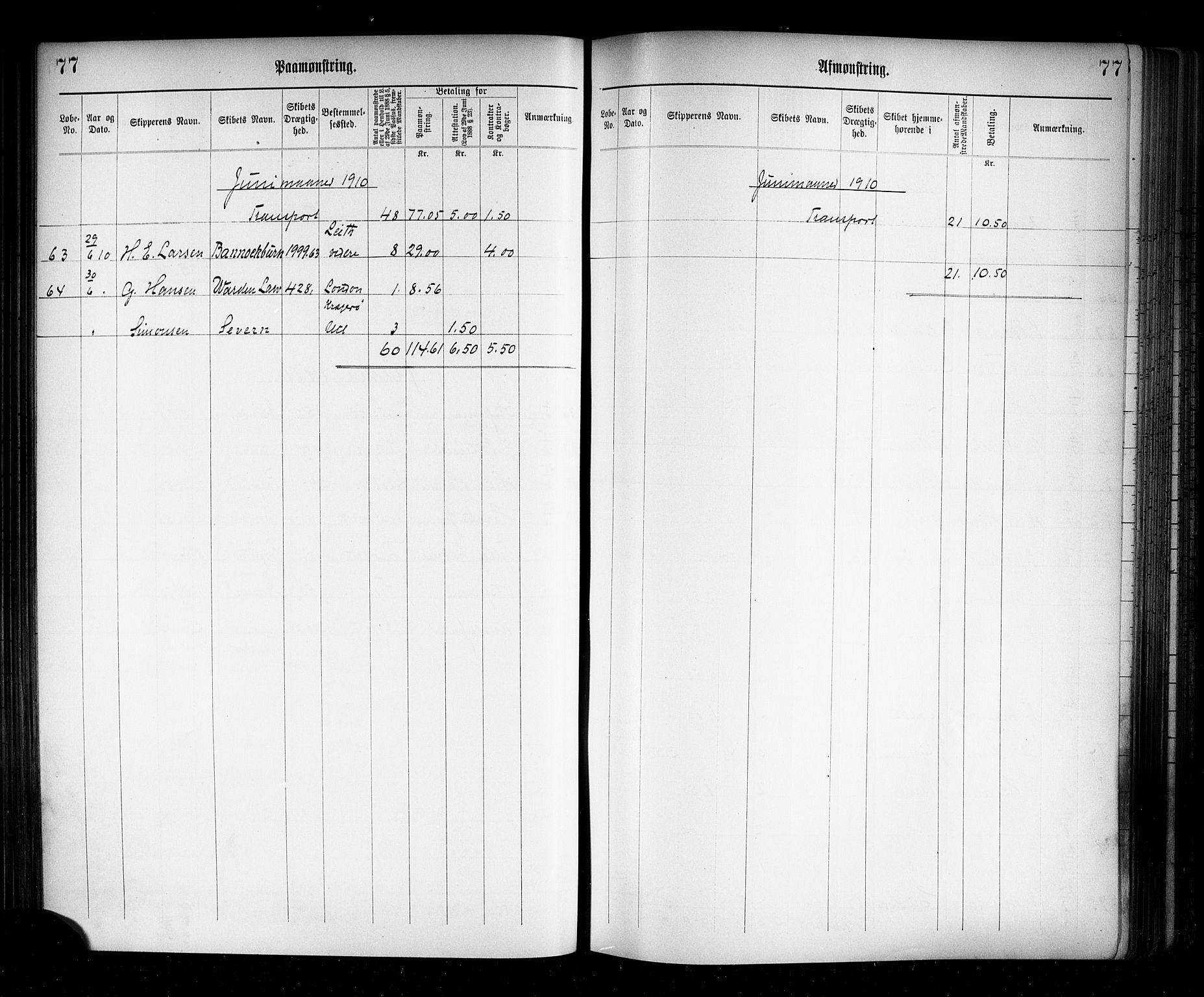 Porsgrunn innrulleringskontor, AV/SAKO-A-829/H/Ha/L0009: Mønstringsjournal, 1906-1923, s. 81