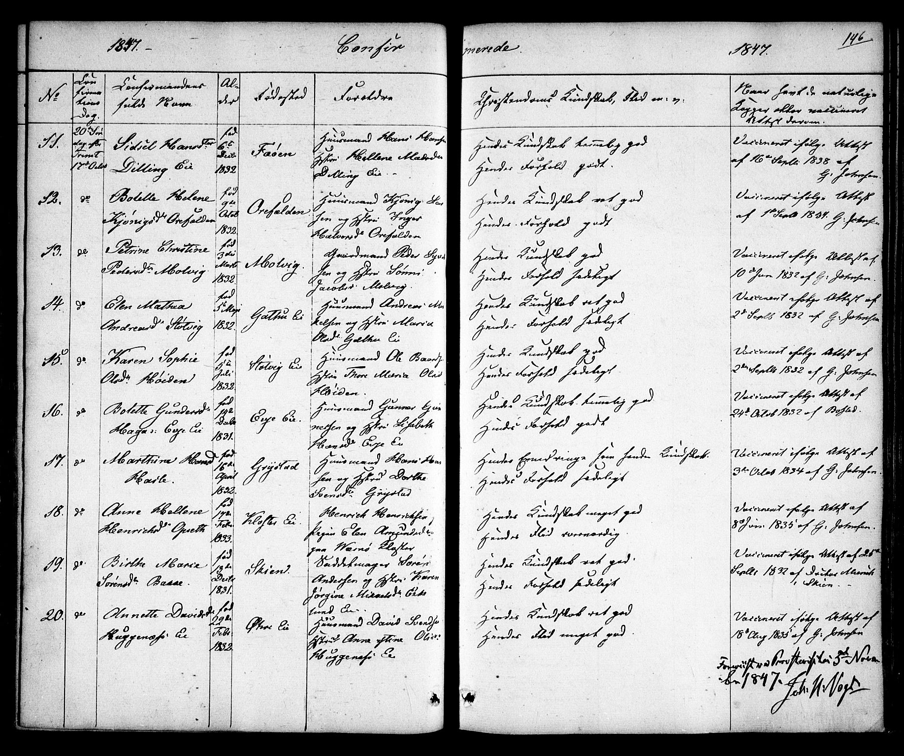 Rygge prestekontor Kirkebøker, AV/SAO-A-10084b/F/Fa/L0004: Ministerialbok nr. 4, 1836-1851, s. 146