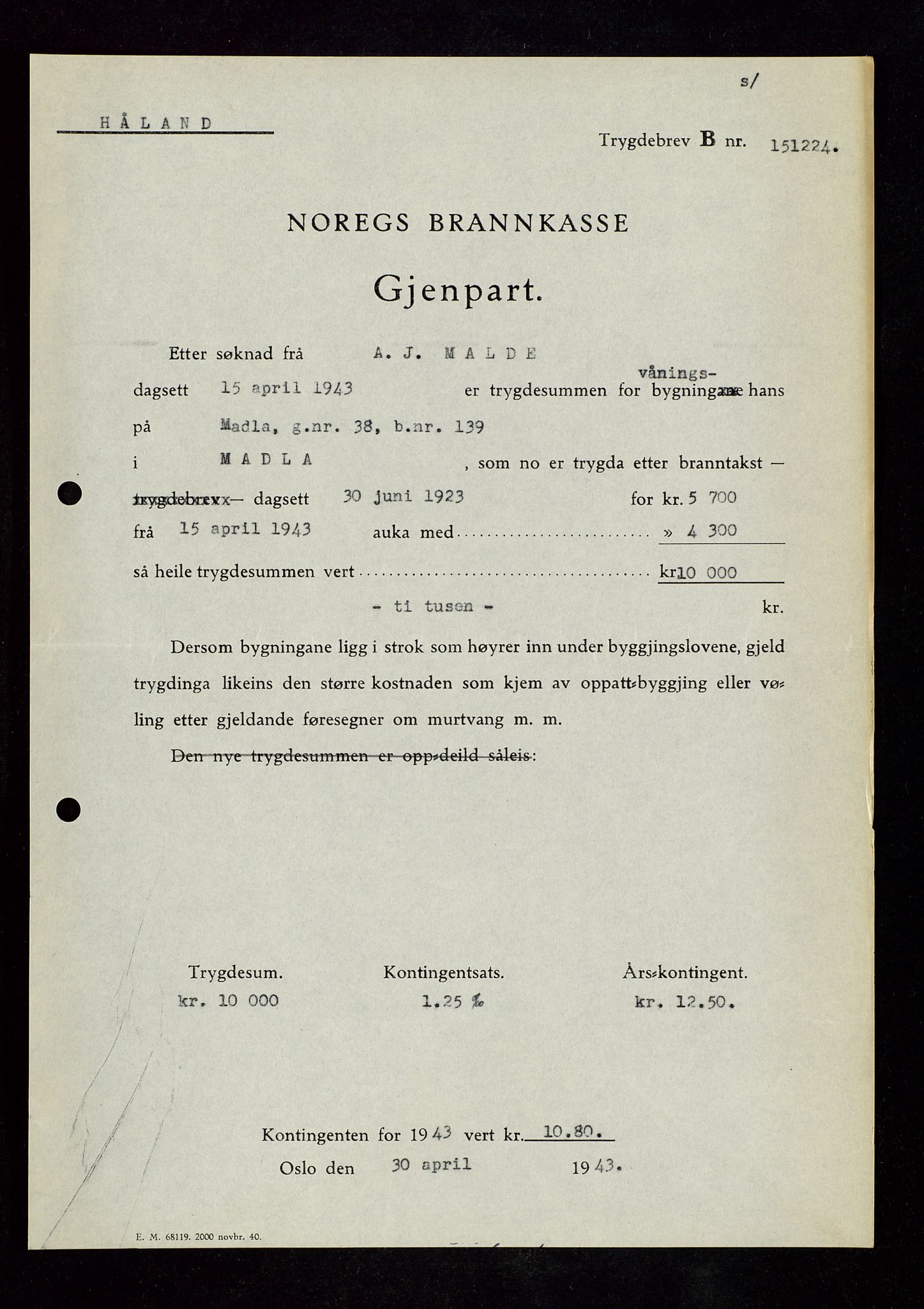 Håland lensmannskontor, SAST/A-100100/Gob/L0007: Branntakstprotokoll - skjematakst. Register i boken., 1920-1925
