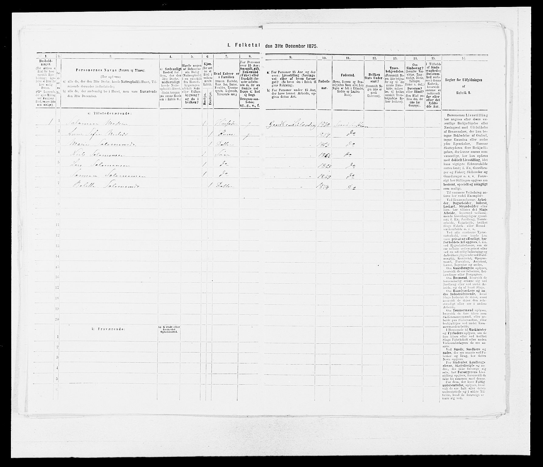 SAB, Folketelling 1875 for 1437L Kinn prestegjeld, Kinn sokn og Svanøy sokn, 1875, s. 410