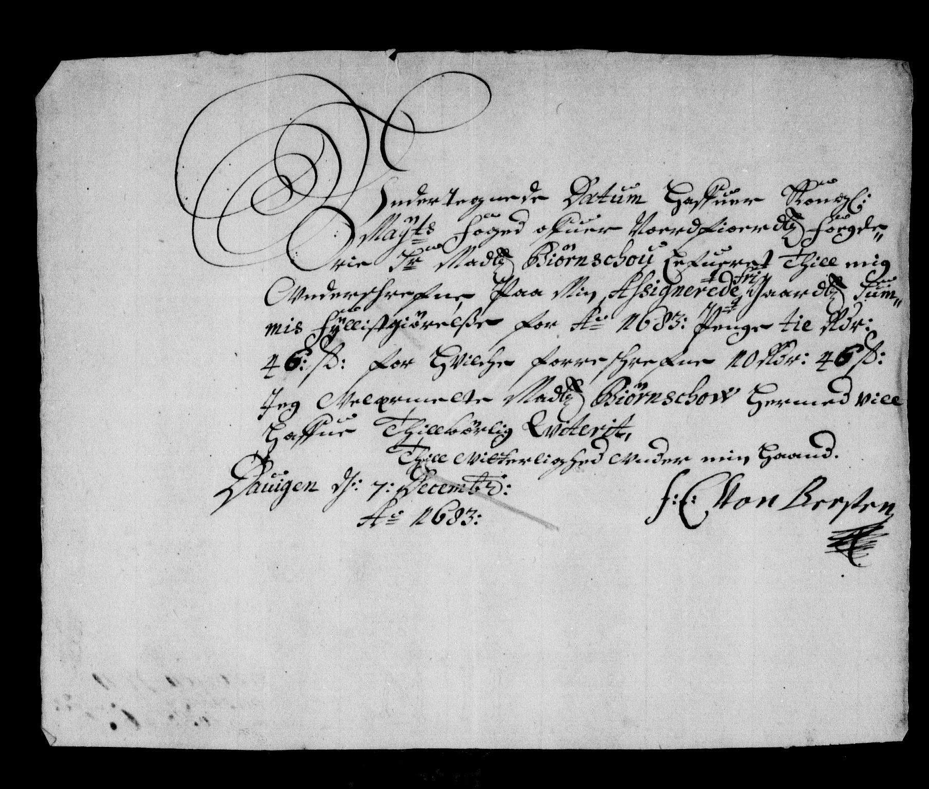 Rentekammeret inntil 1814, Reviderte regnskaper, Stiftamtstueregnskaper, Bergen stiftamt, AV/RA-EA-6043/R/Rc/L0068: Bergen stiftamt, 1683