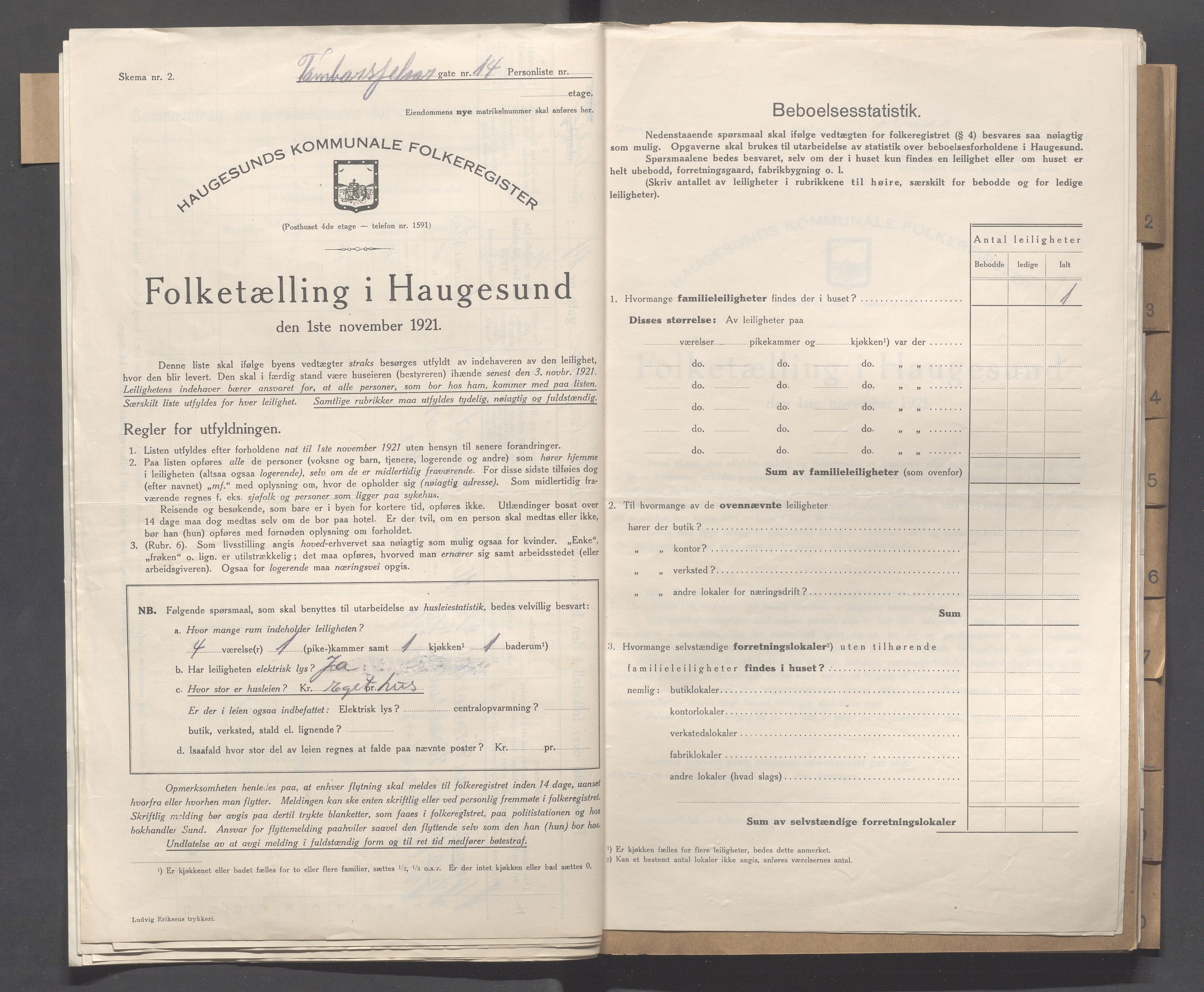 IKAR, Kommunal folketelling 1.11.1921 for Haugesund, 1921, s. 5393