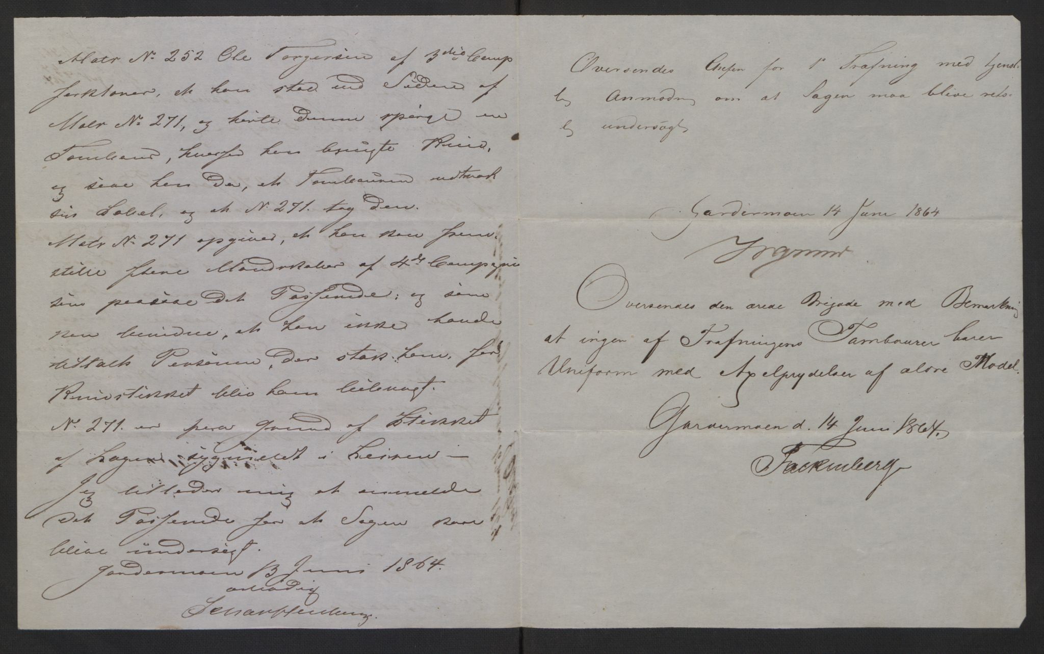 Forsvaret, Generalauditøren, AV/RA-RAFA-1772/F/Fg/Fgc/L0018: Justitsprotokoller 1855, 1864.og 1865, 1855-1865