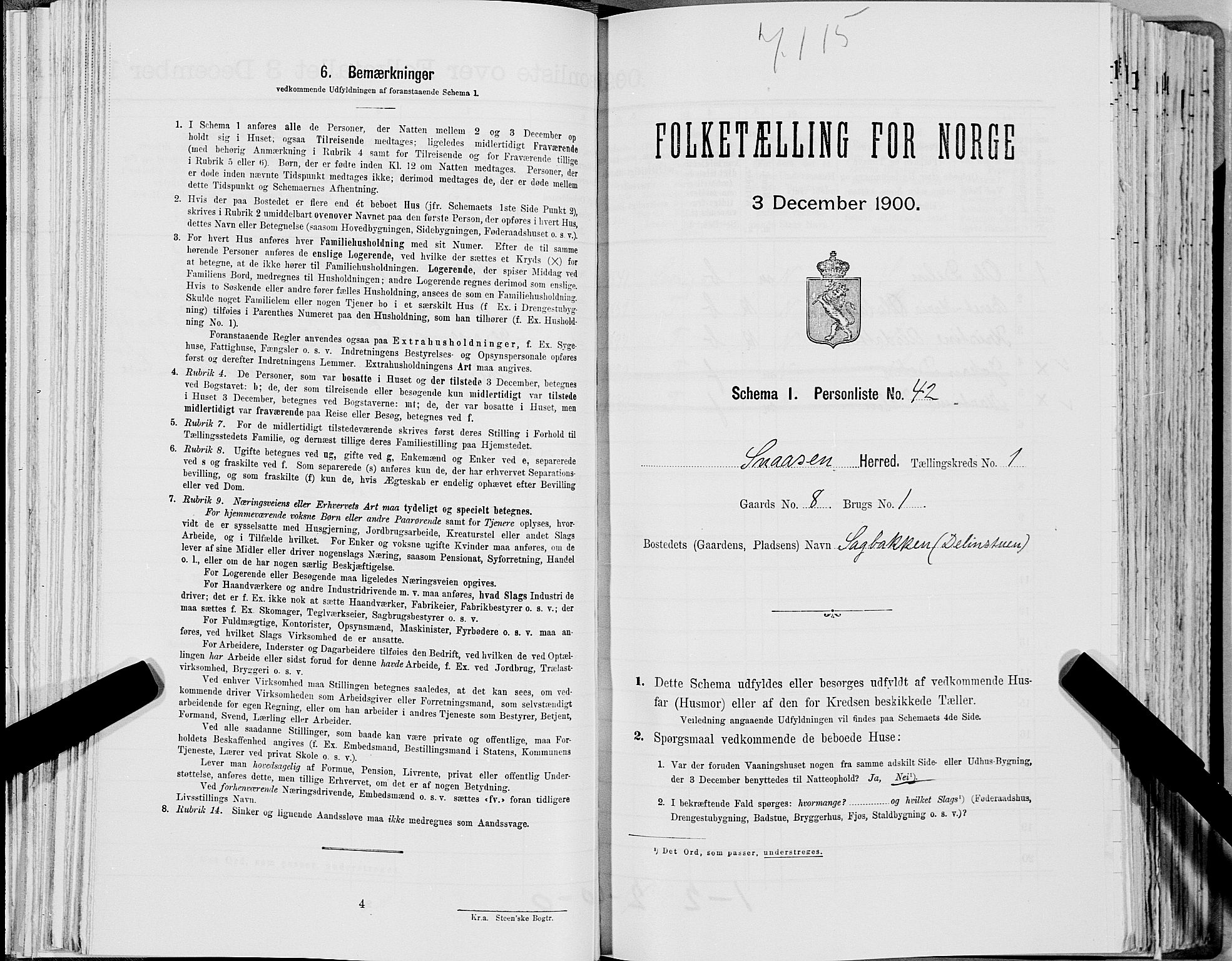 SAT, Folketelling 1900 for 1736 Snåsa herred, 1900, s. 144