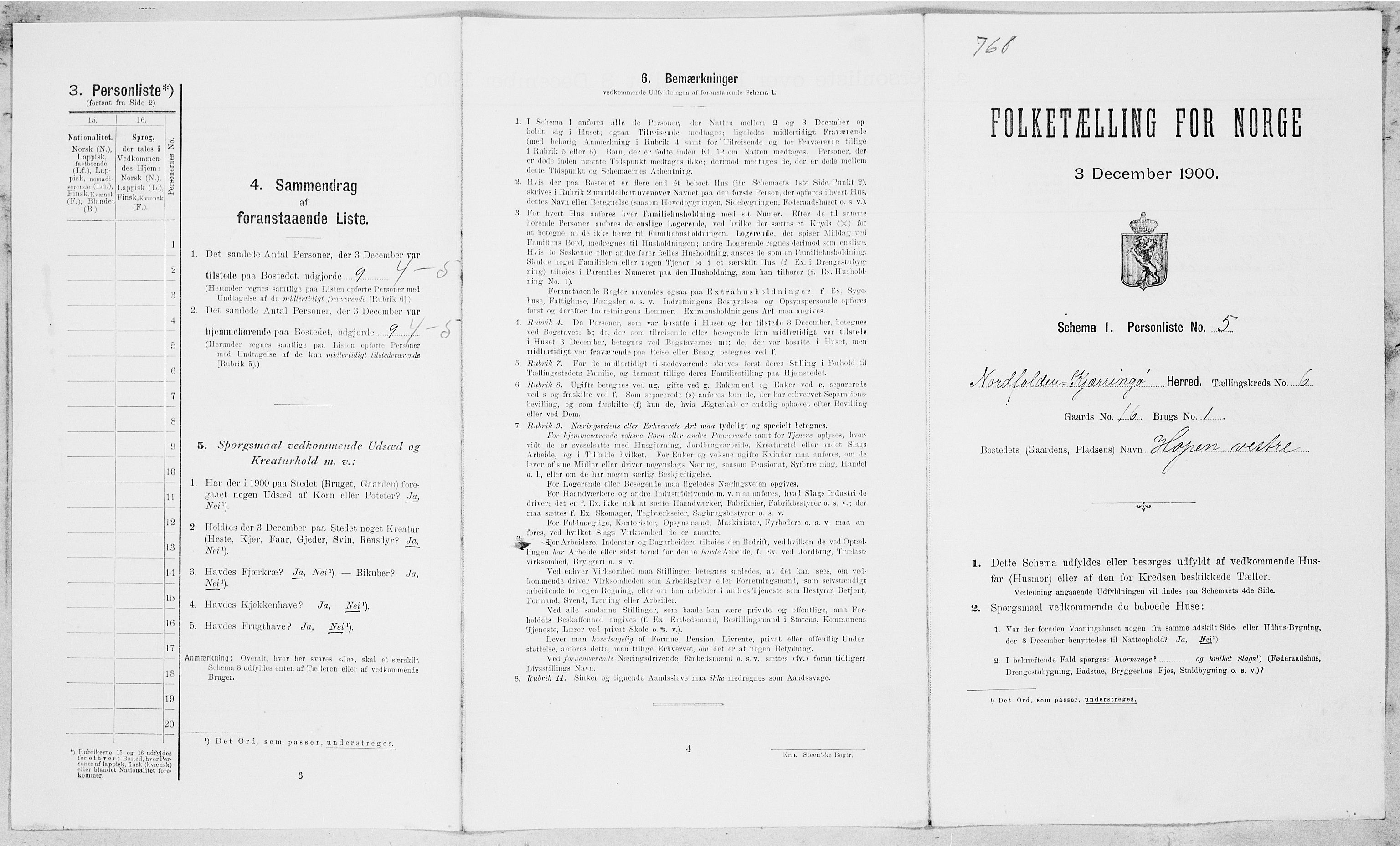 SAT, Folketelling 1900 for 1846 Nordfold-Kjerringøy herred, 1900, s. 578