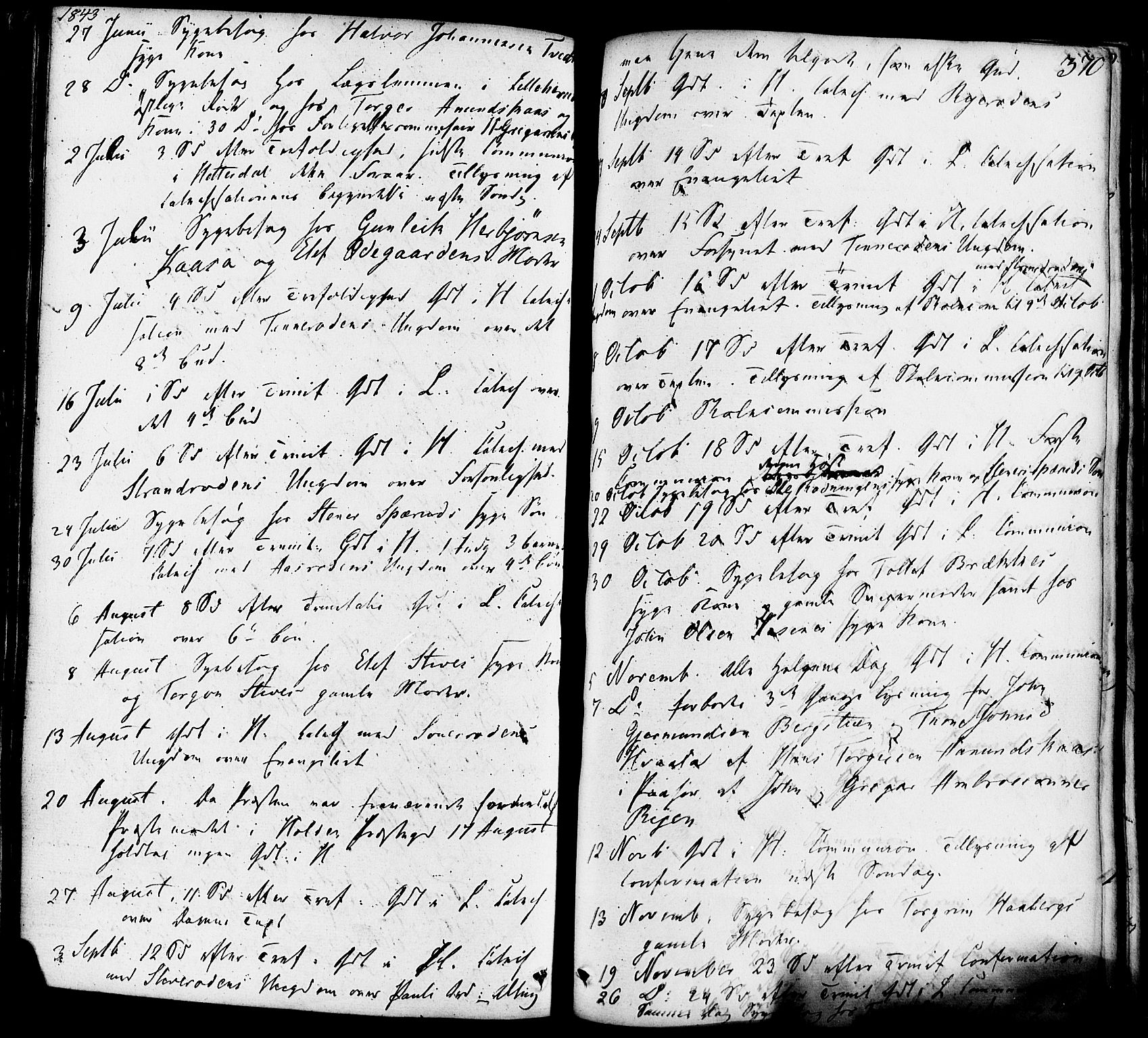 Heddal kirkebøker, AV/SAKO-A-268/F/Fa/L0006: Ministerialbok nr. I 6, 1837-1854, s. 370