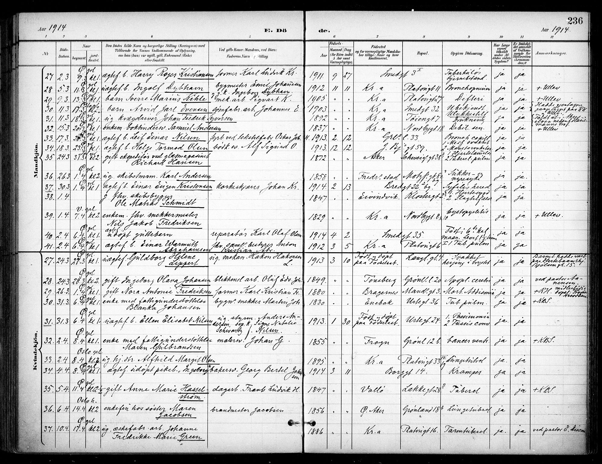 Grønland prestekontor Kirkebøker, AV/SAO-A-10848/F/Fa/L0016: Ministerialbok nr. 16, 1898-1918, s. 236