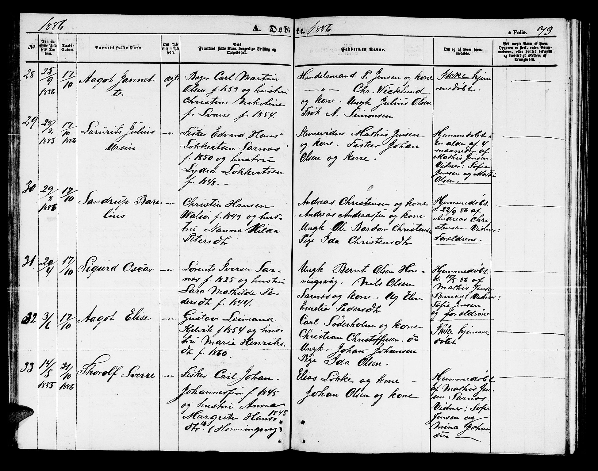 Måsøy sokneprestkontor, AV/SATØ-S-1348/H/Hb/L0003klokker: Klokkerbok nr. 3, 1861-1886, s. 73