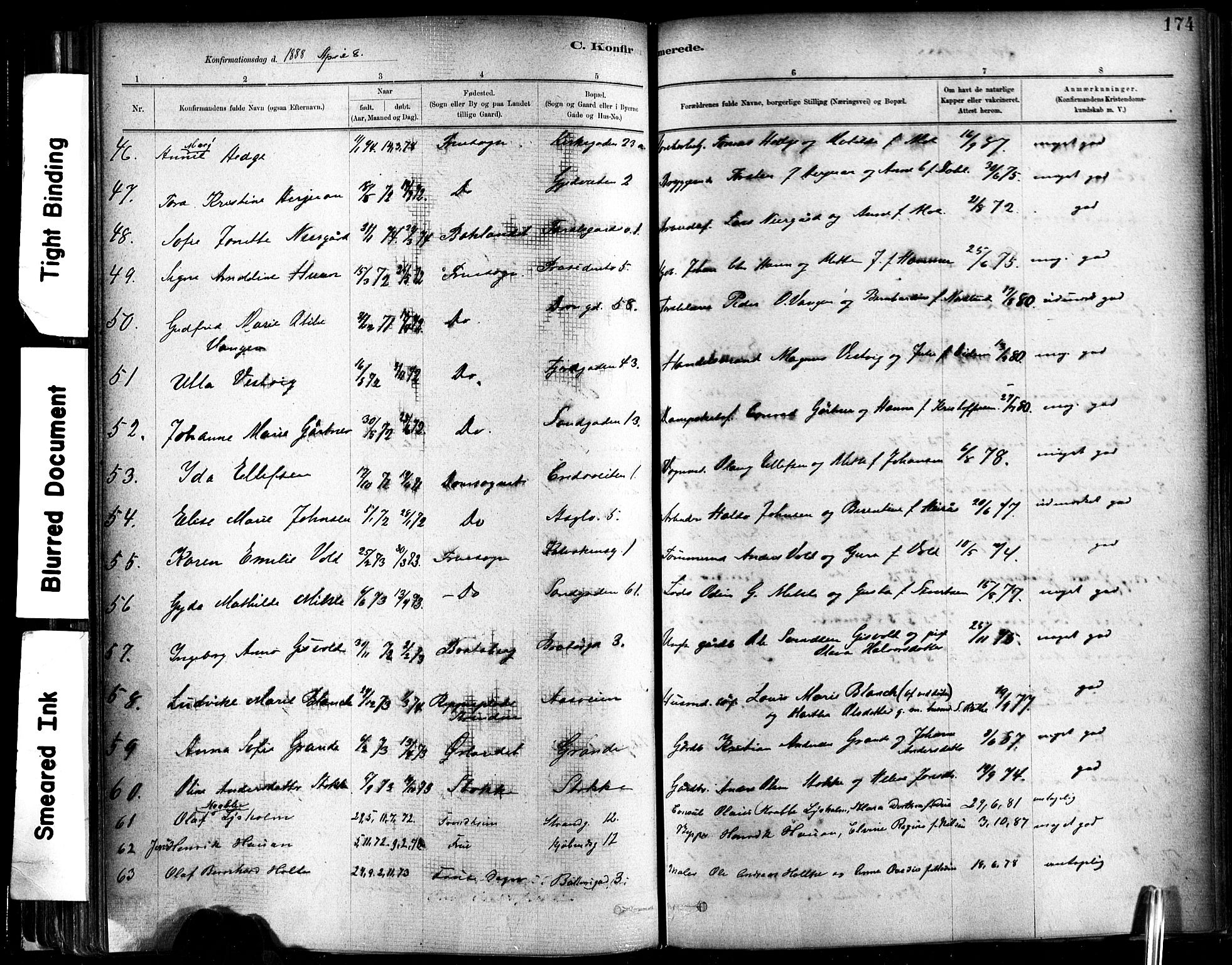 Ministerialprotokoller, klokkerbøker og fødselsregistre - Sør-Trøndelag, SAT/A-1456/602/L0119: Ministerialbok nr. 602A17, 1880-1901, s. 174
