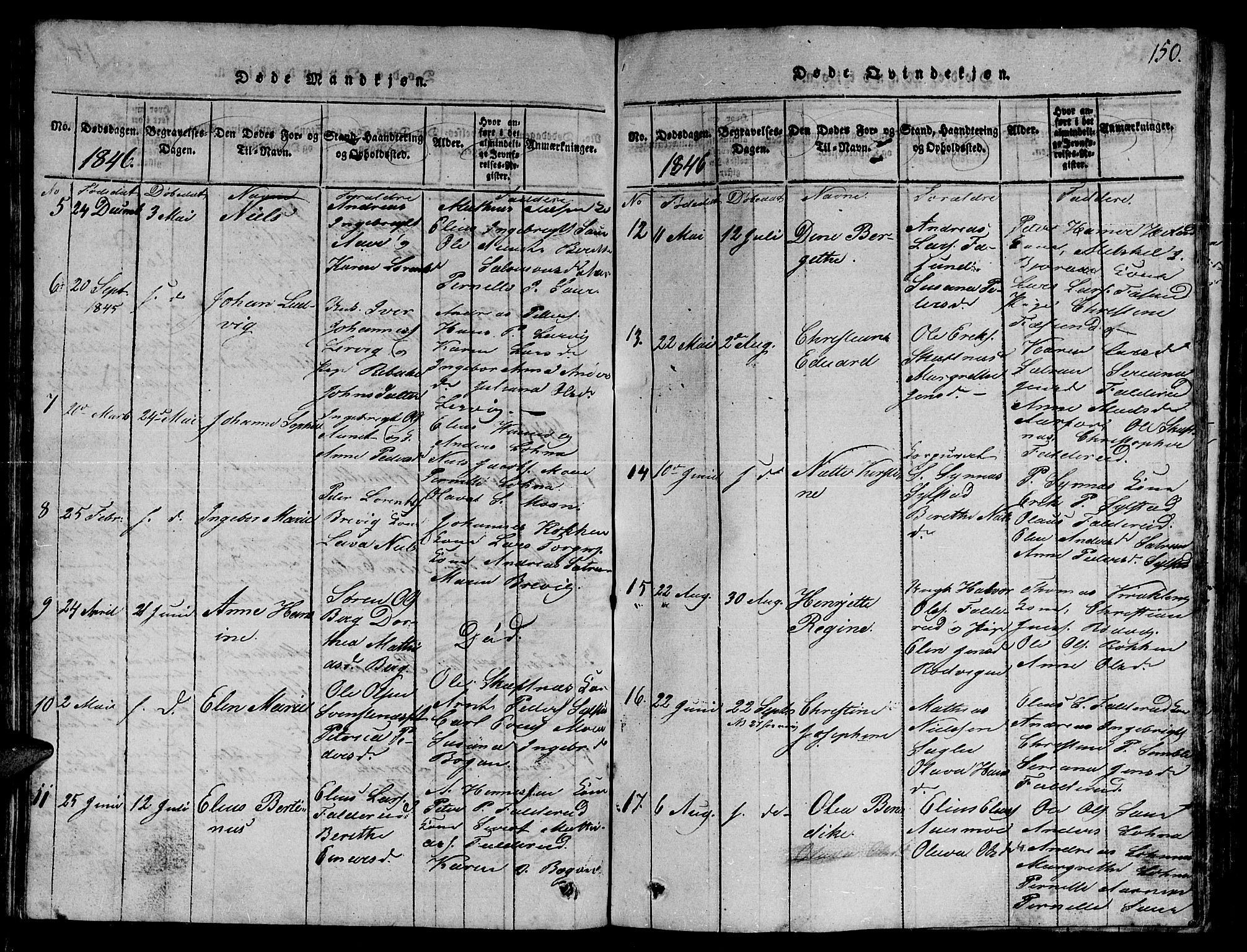 Ministerialprotokoller, klokkerbøker og fødselsregistre - Nord-Trøndelag, SAT/A-1458/780/L0648: Klokkerbok nr. 780C01 /3, 1815-1877, s. 150